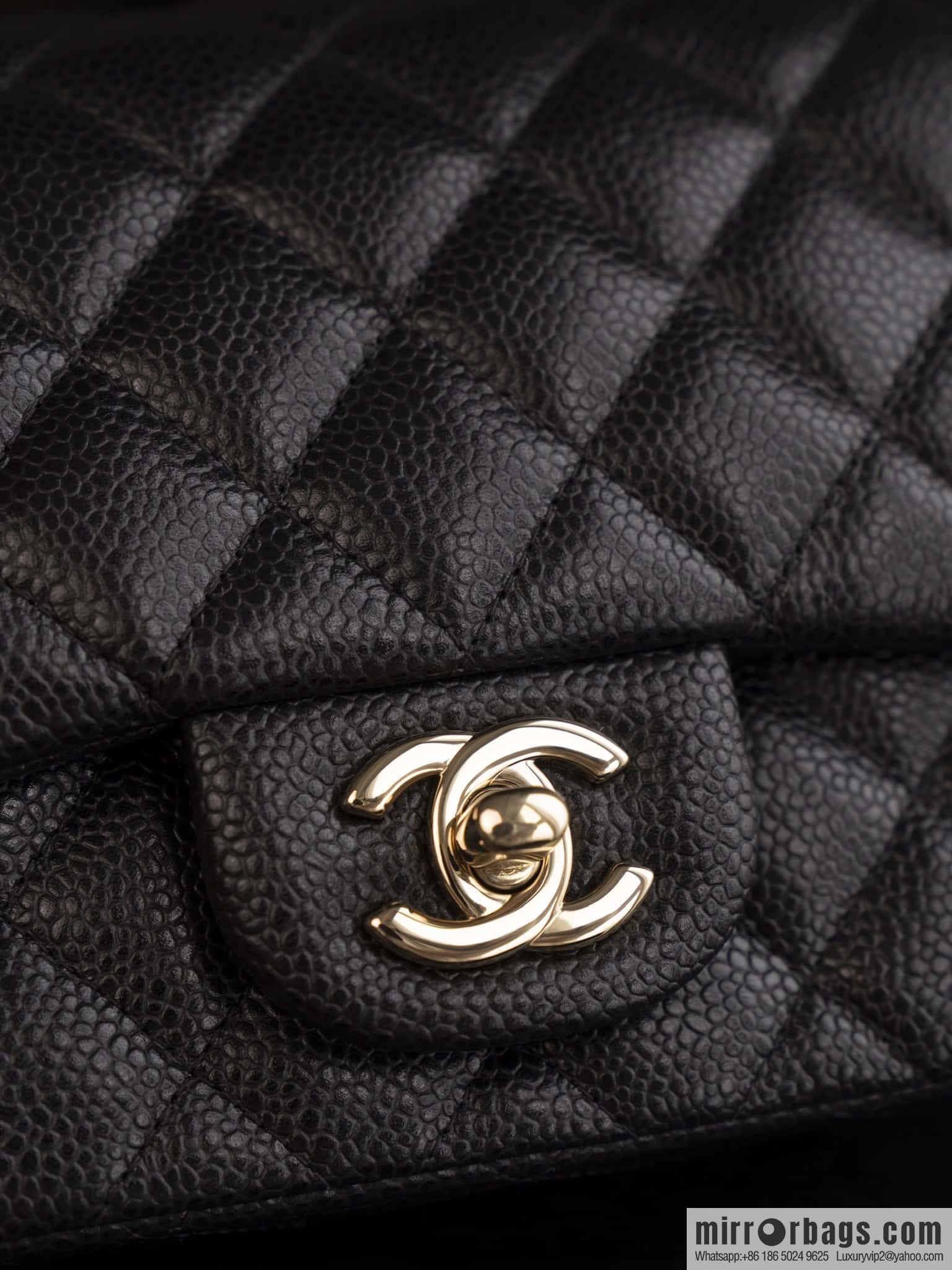 𝗖𝗹𝗮𝘀𝘀𝗶𝗰 𝗙𝗹𝗮𝗽 | genuine skin lychee pattern, Fatty Fang, black gold 🖤 A01115