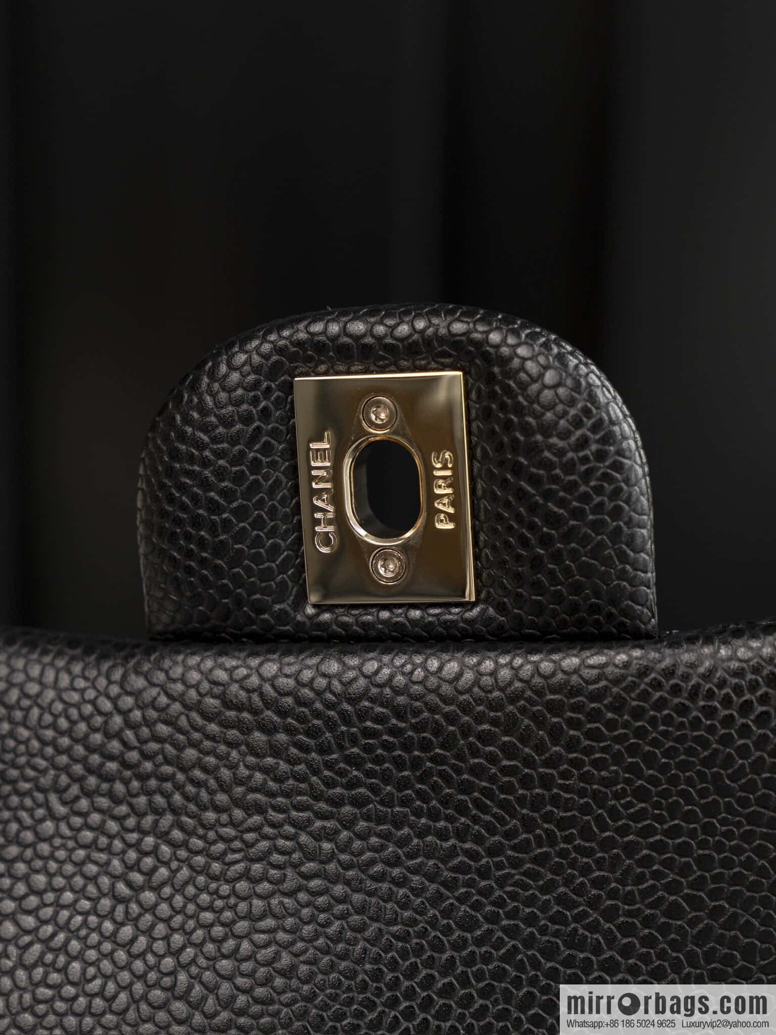 𝗖𝗹𝗮𝘀𝘀𝗶𝗰 𝗙𝗹𝗮𝗽 | genuine skin lychee pattern, Fatty Fang, black gold 🖤 A01115