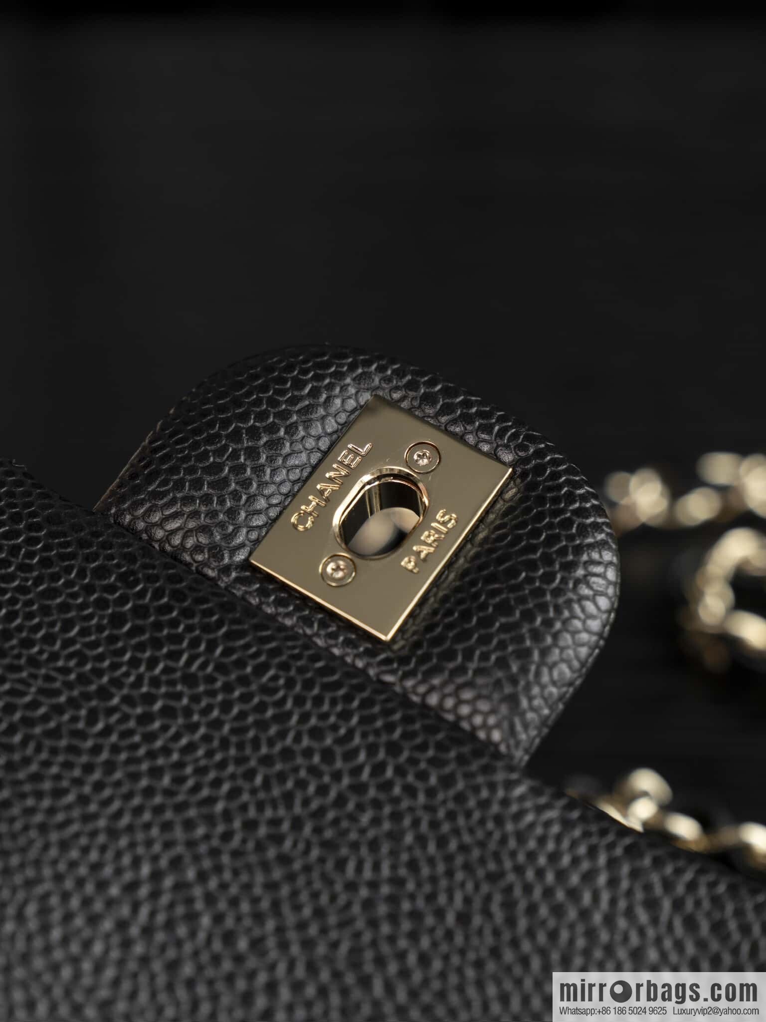 𝗖𝗹𝗮𝘀𝘀𝗶𝗰 𝗙𝗹𝗮𝗽 | genuine skin lychee pattern, Fatty Fang, black gold 🖤 A01115