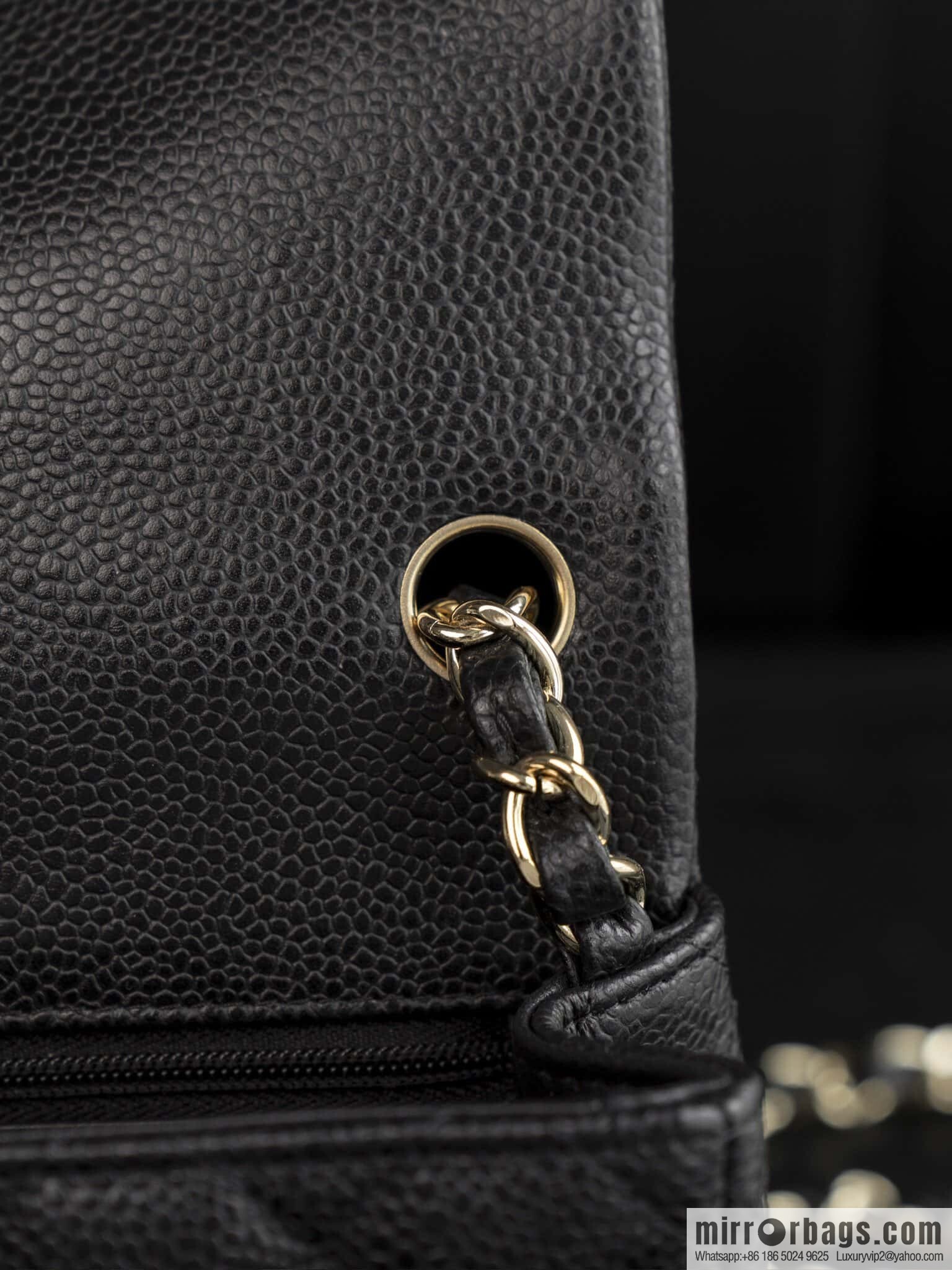 𝗖𝗹𝗮𝘀𝘀𝗶𝗰 𝗙𝗹𝗮𝗽 | genuine skin lychee pattern, Fatty Fang, black gold 🖤 A01115
