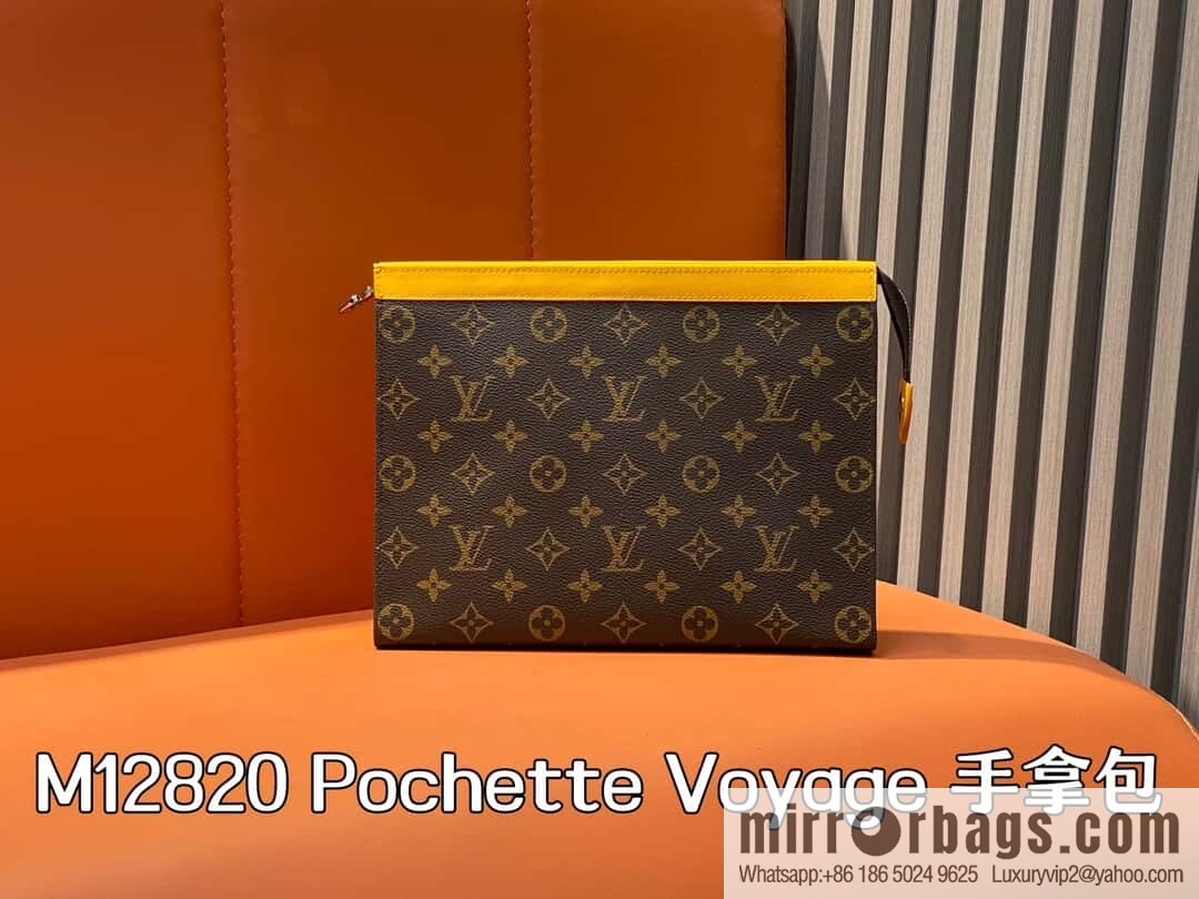 [Original order boutique] M12820 old flower yellow, handbag clutch series M61692 + versatile Pochette Voyage clutch bag