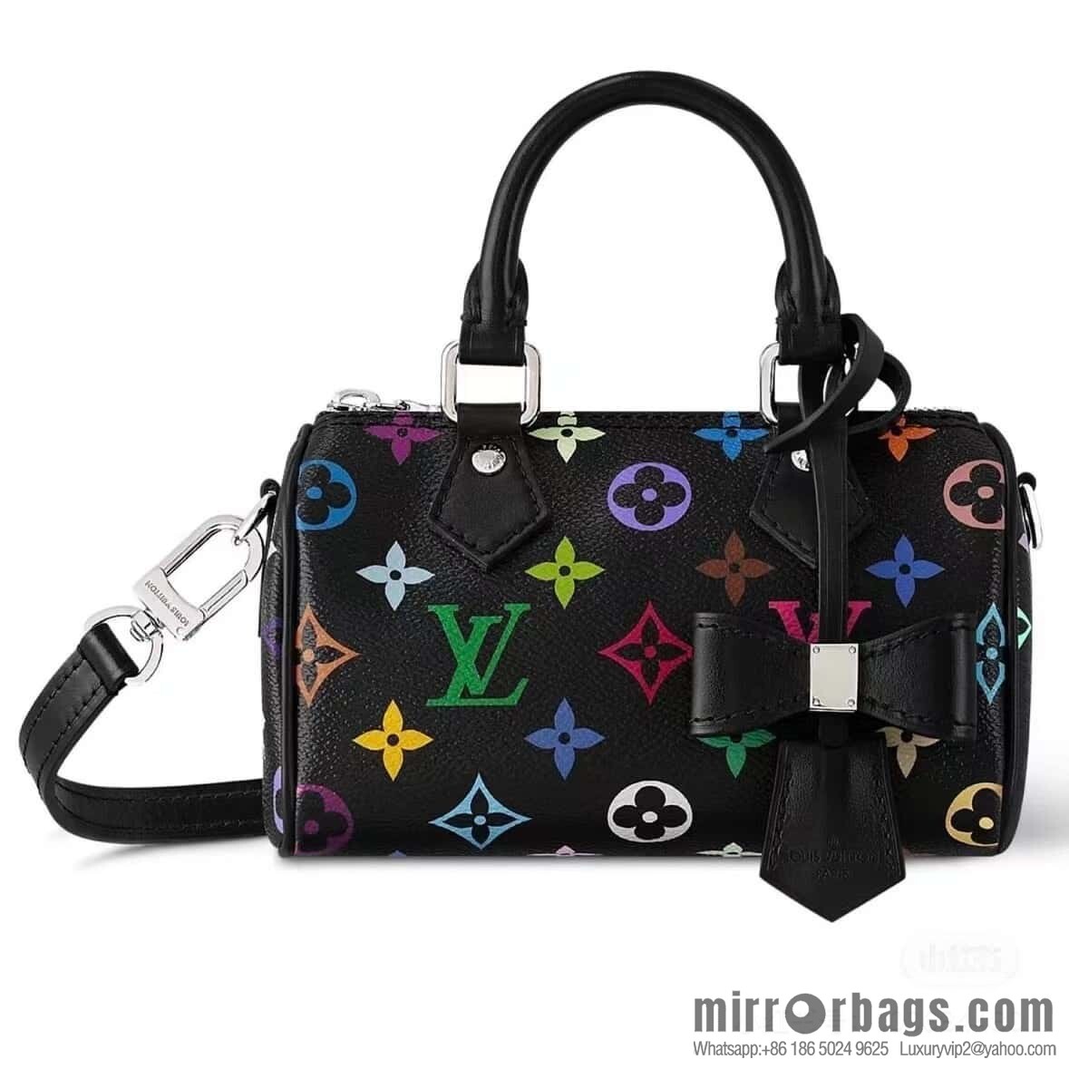 [Original order boutique] M13406 black color, pillow bag speedy series lv Murakami Takashi joint NANOSPEEDY handbag