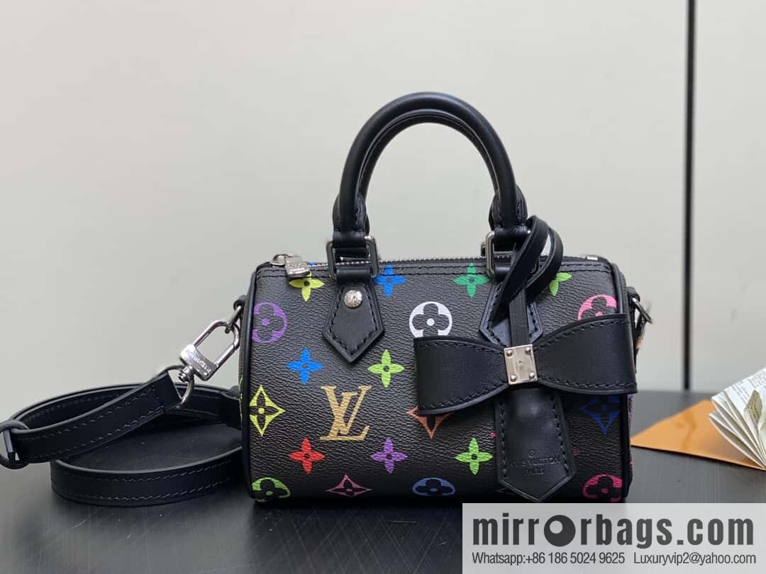[Original order boutique] M13406 black color, pillow bag speedy series lv Murakami Takashi joint NANOSPEEDY handbag