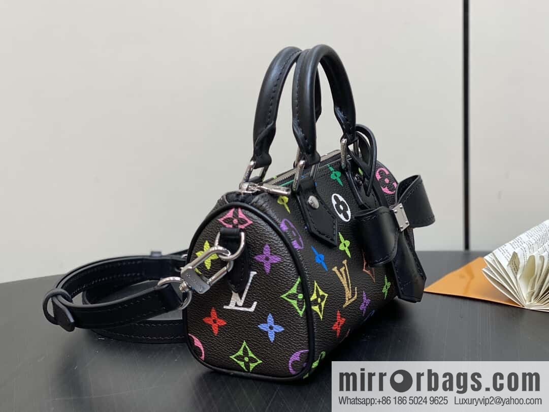 [Original order boutique] M13406 black color, pillow bag speedy series lv Murakami Takashi joint NANOSPEEDY handbag