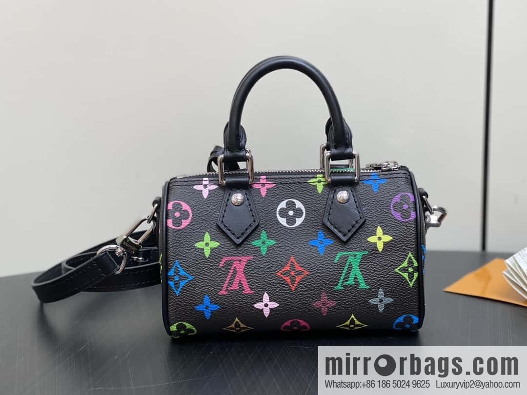 [Original order boutique] M13406 black color, pillow bag speedy series lv Murakami Takashi joint NANOSPEEDY handbag