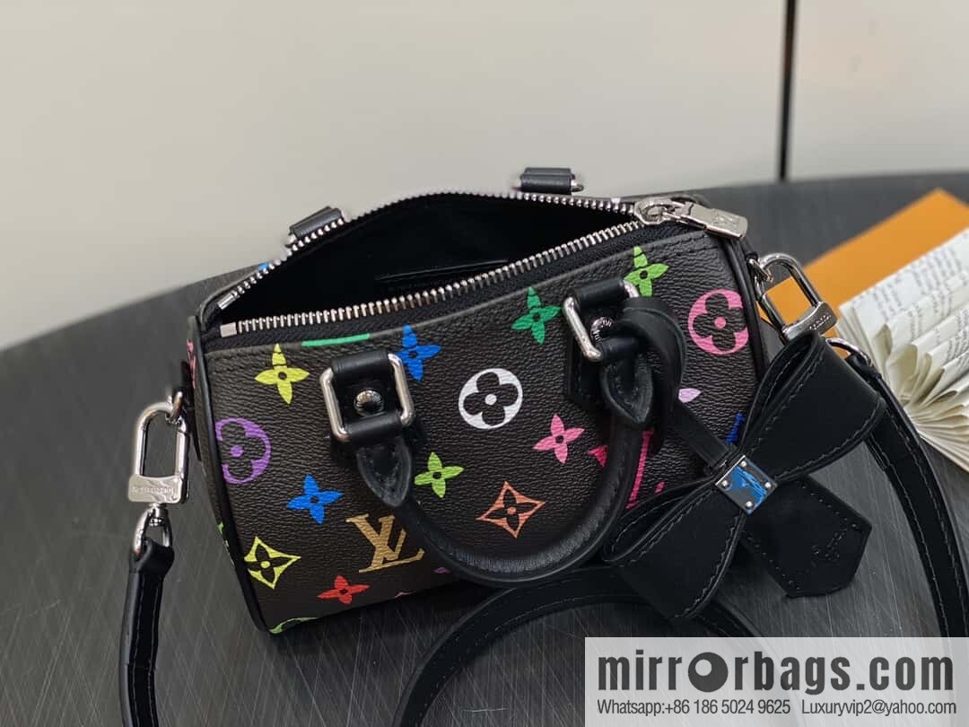 [Original order boutique] M13406 black color, pillow bag speedy series lv Murakami Takashi joint NANOSPEEDY handbag