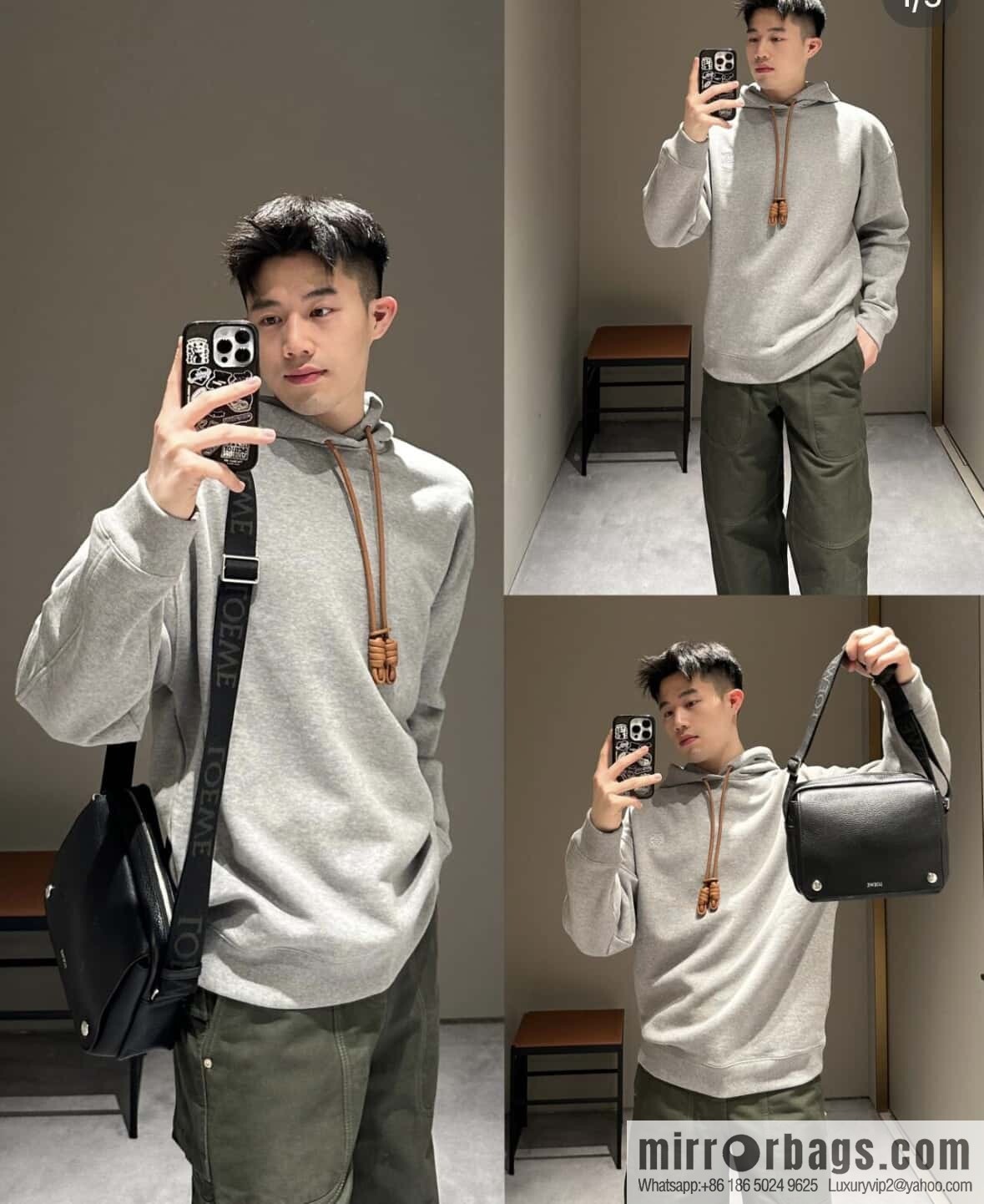 LOEWE Latest | Pebble Messenger Bag 0522 Black