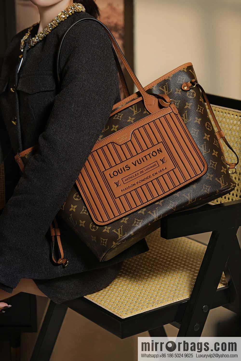 LV 𝐍𝐄𝐕𝐄𝐑𝐅𝐔𝐋𝐋 chip diamond beating code shopping bag series #M