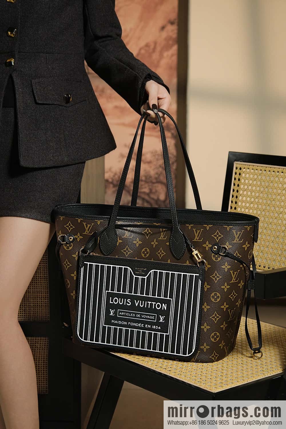 LV 𝐍𝐄𝐕𝐄𝐑𝐅𝐔𝐋𝐋 chip diamond beating code shopping bag series #M