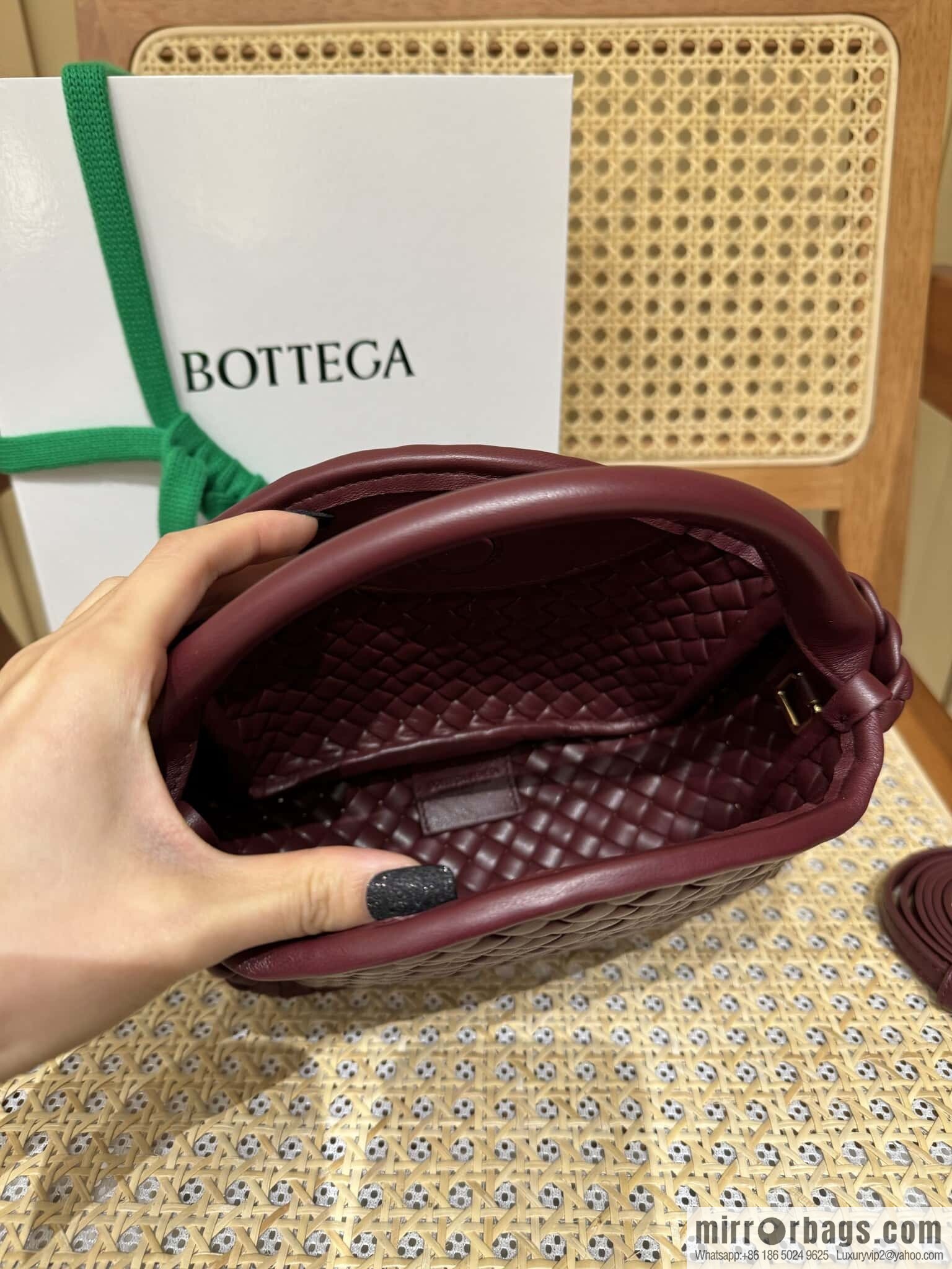 BV Small Cobble Handbag 805739 Barolo Burgundy