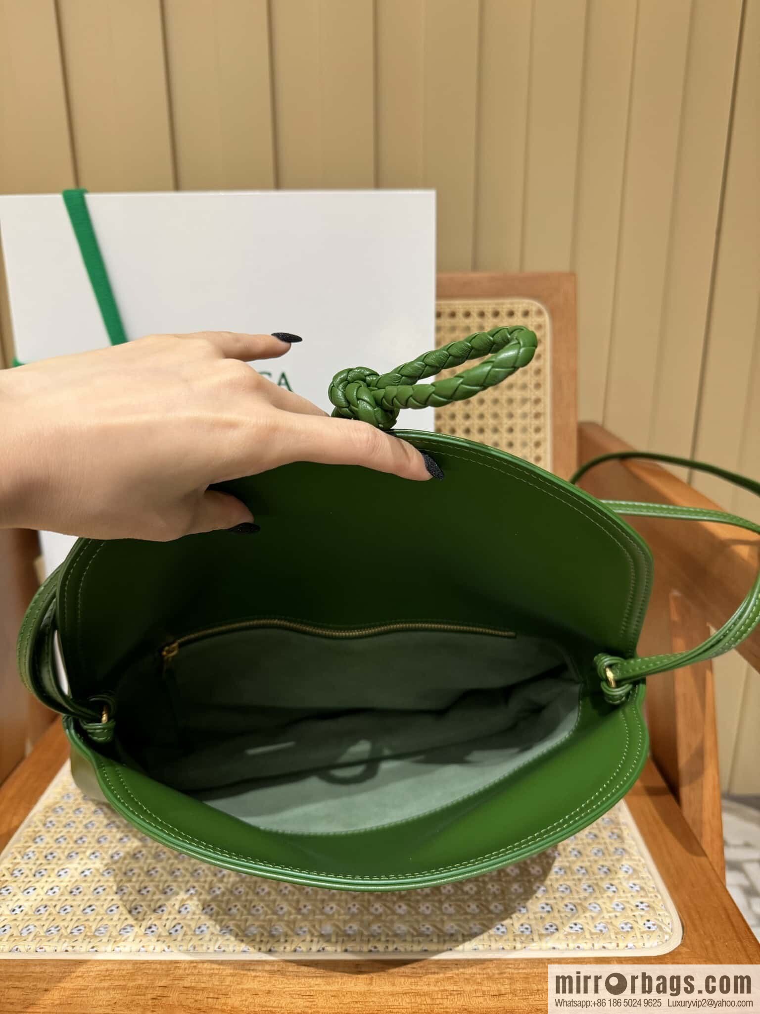 BV Large Liberta Crossbody Bag 806034 Green Pepper Green