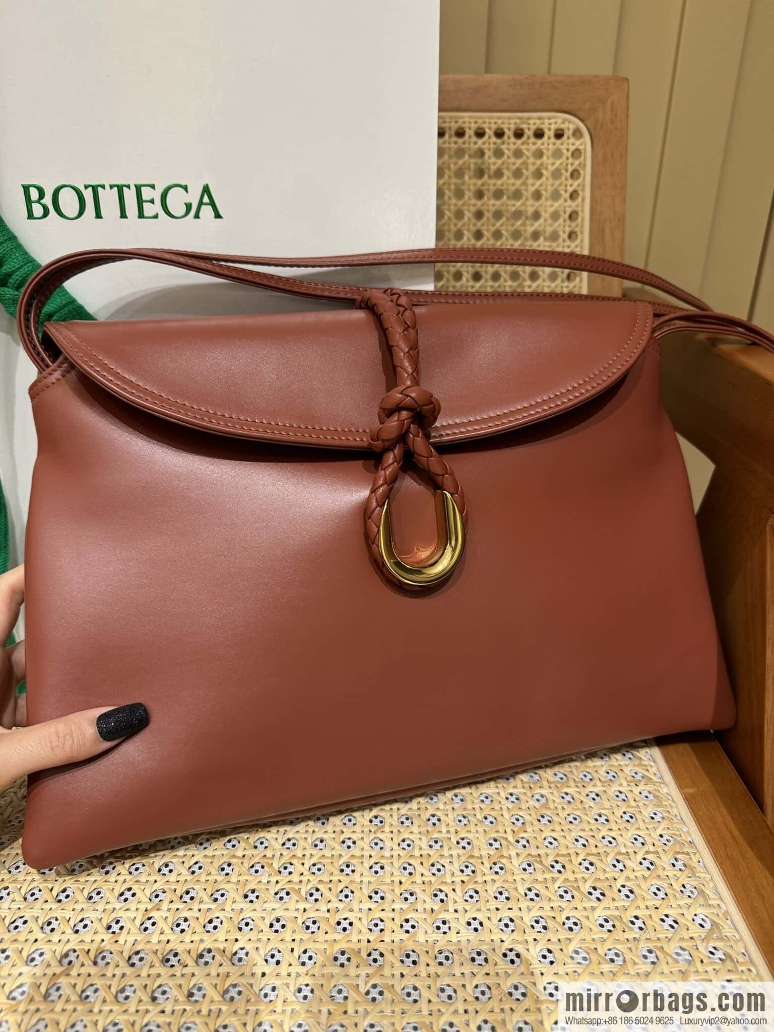 BV Large Liberta Crossbody Bag 806034 Brick Red