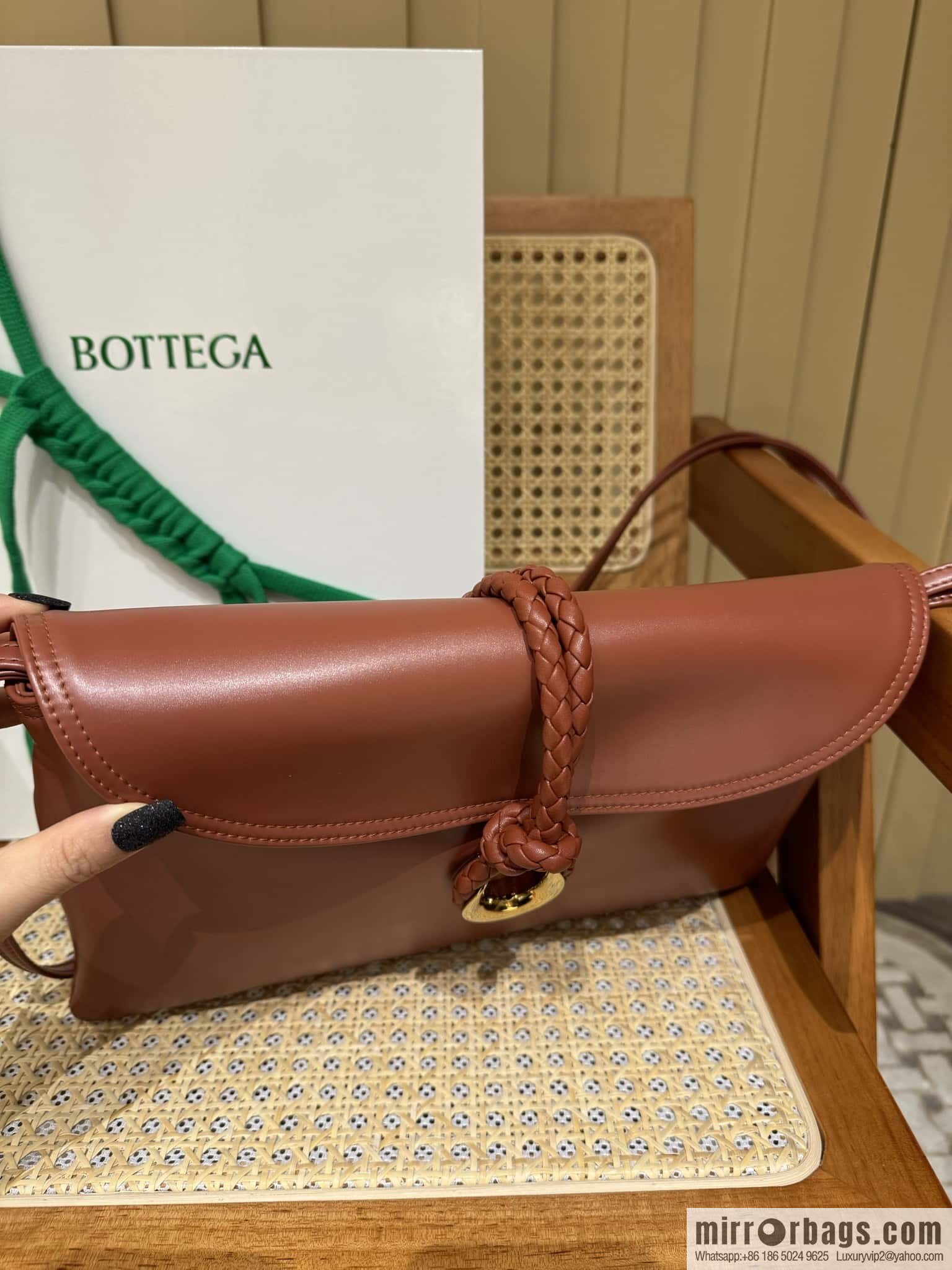 BV Large Liberta Crossbody Bag 806034 Brick Red