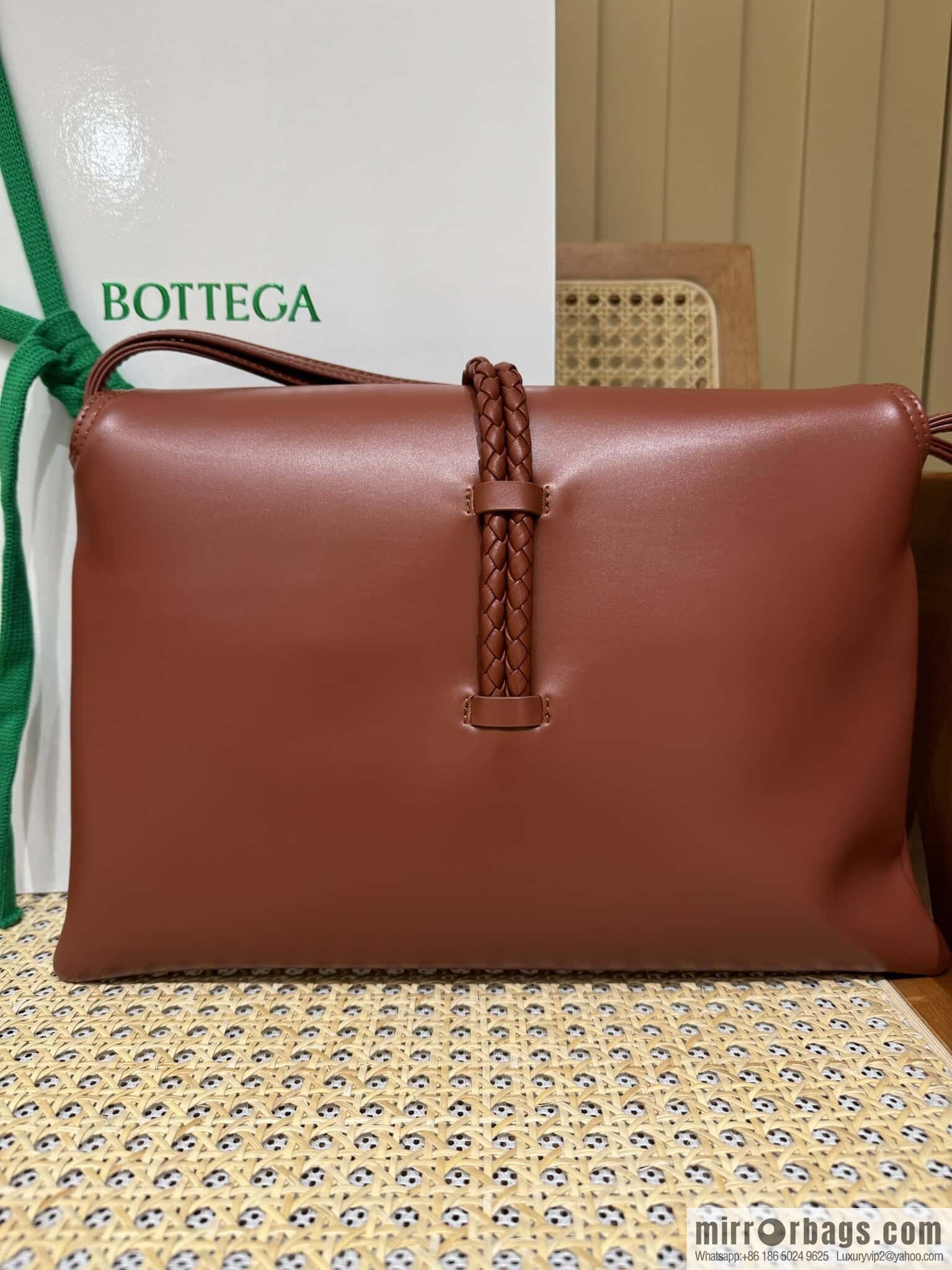 BV Large Liberta Crossbody Bag 806034 Brick Red
