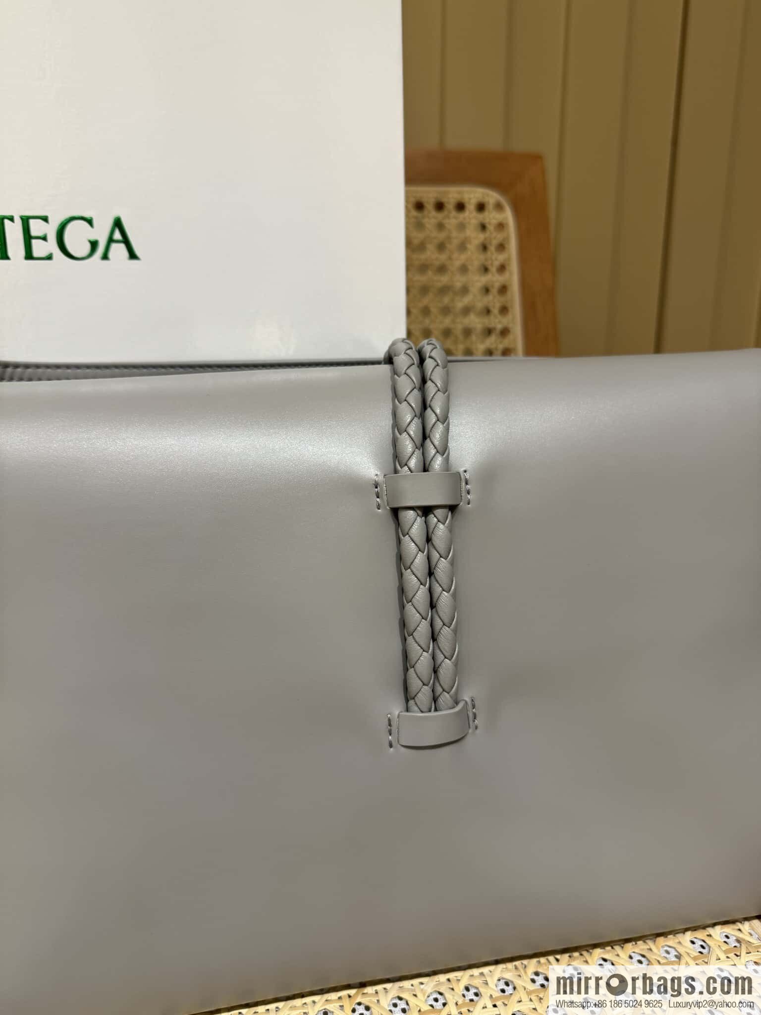 BV Large Liberta Crossbody Bag 806034 Silver Grey