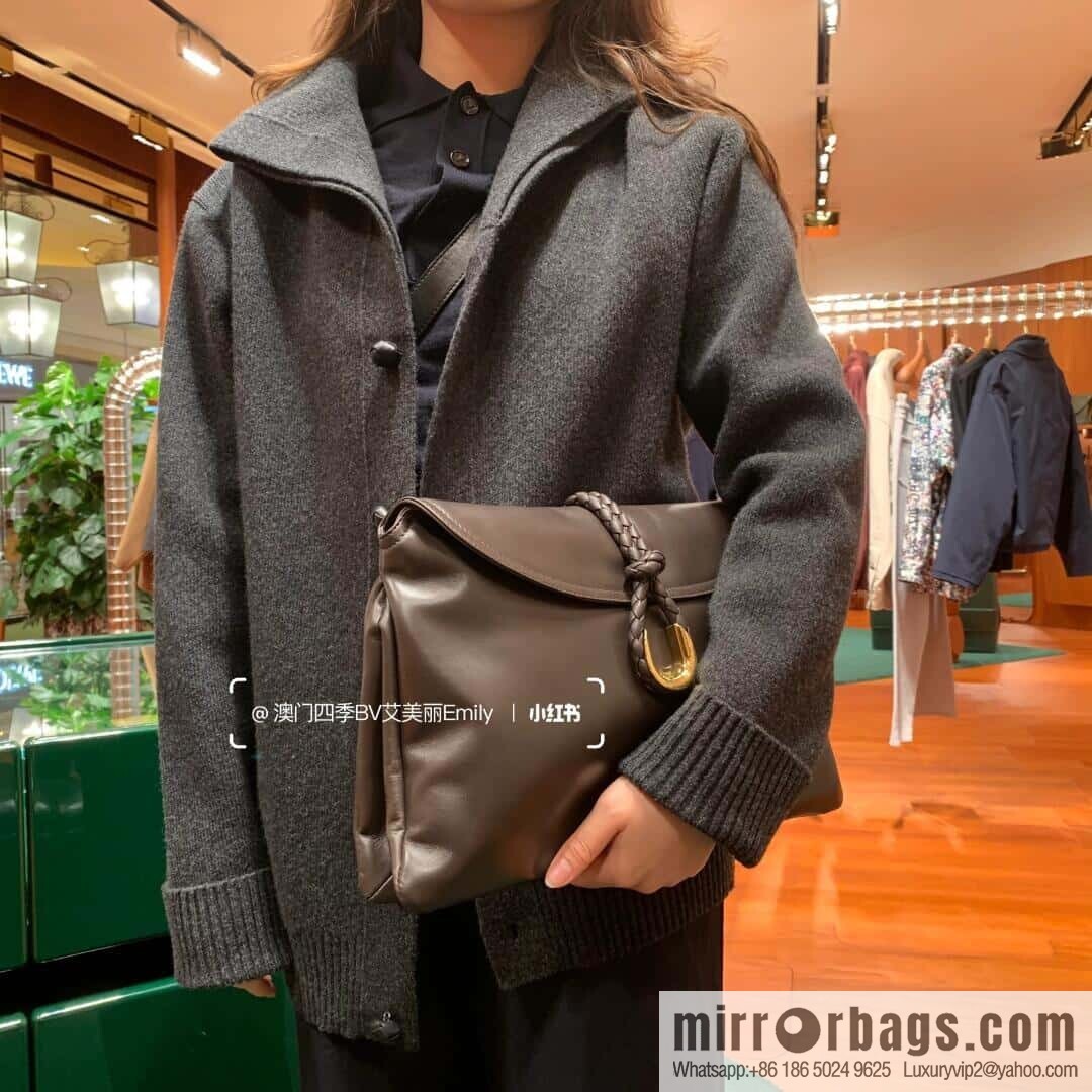 BV Large Liberta Crossbody Bag 806034 Chocolate Brown