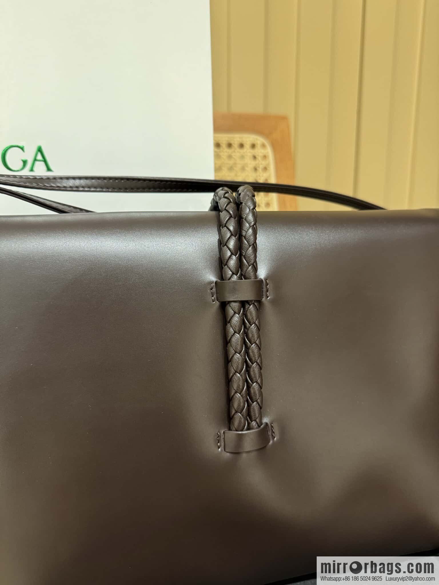 BV Large Liberta Crossbody Bag 806034 Chocolate Brown