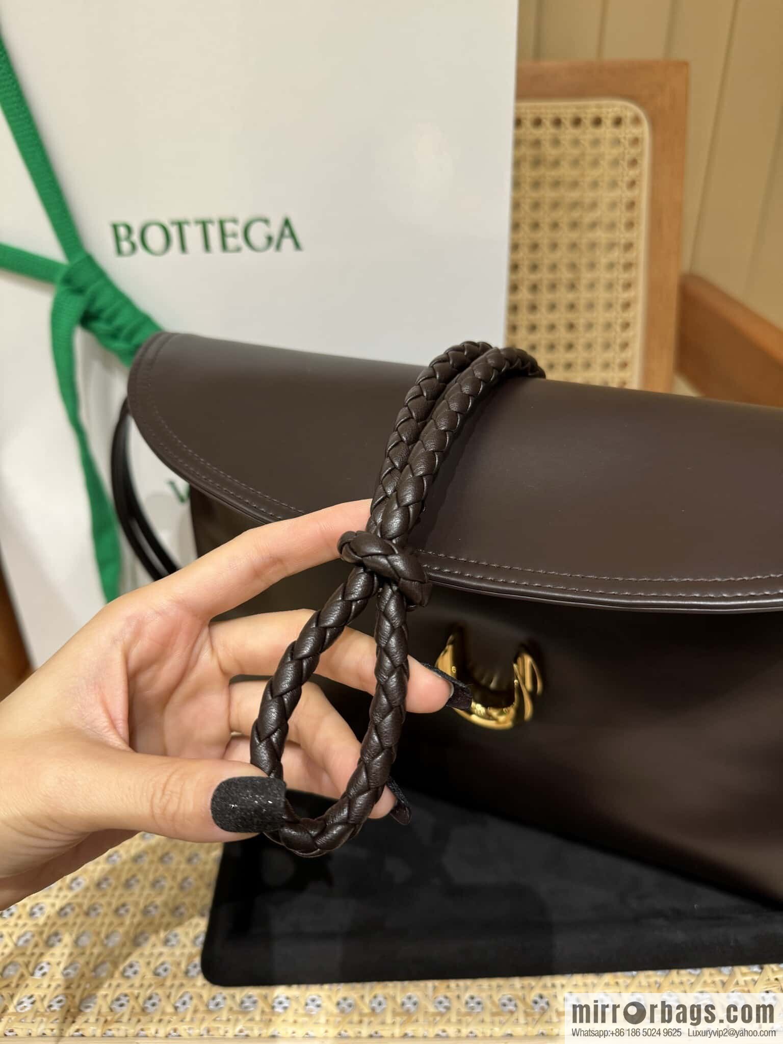 BV Large Liberta Crossbody Bag 806034 Chocolate Brown