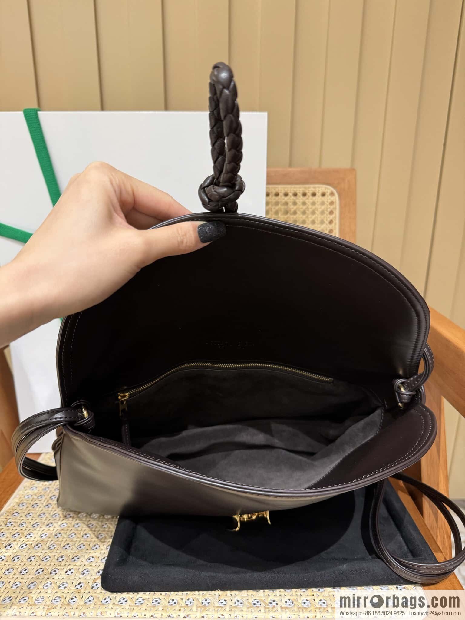 BV Large Liberta Crossbody Bag 806034 Chocolate Brown