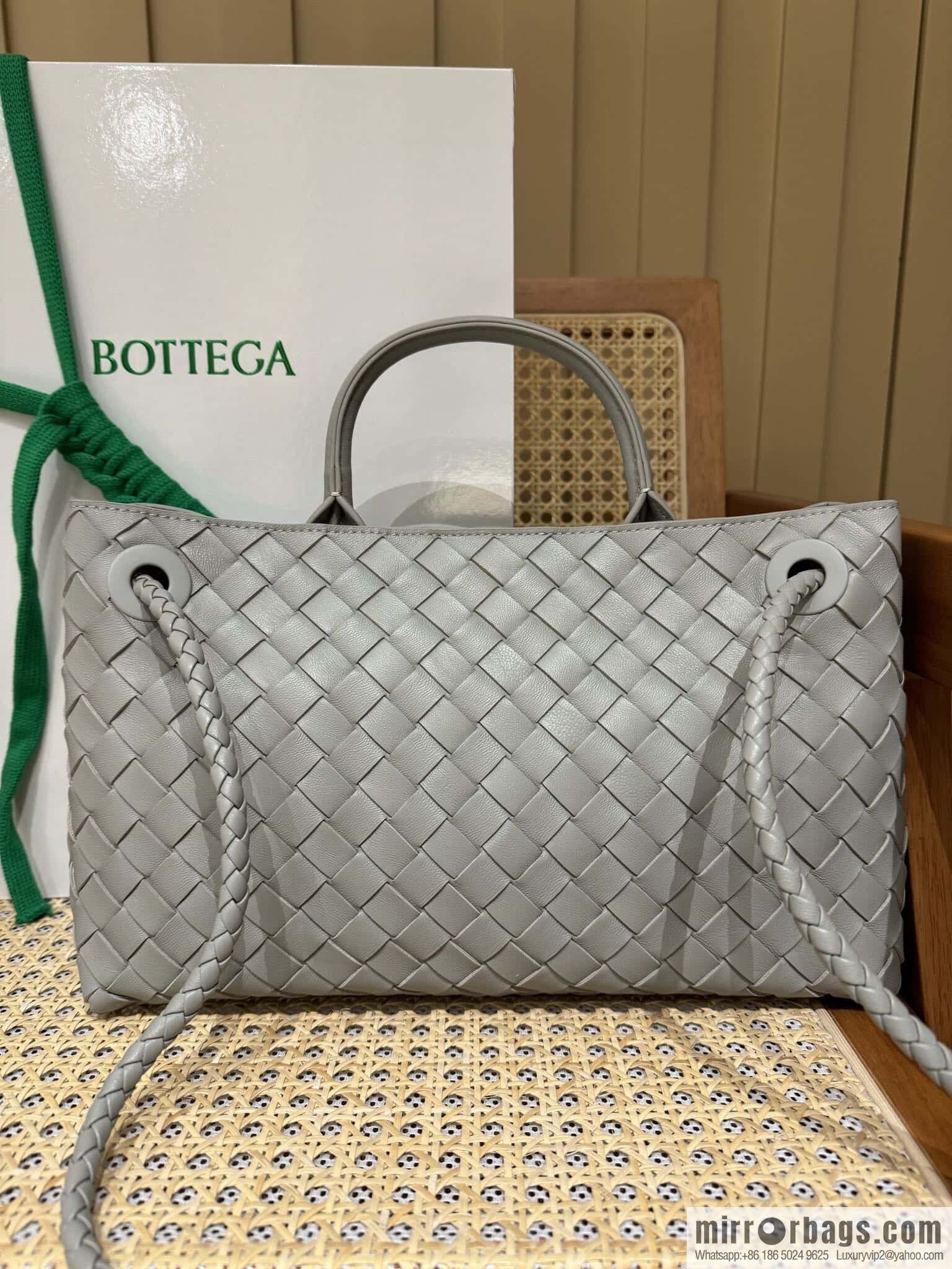 BV Small Horizontal Andiamond Handbag 766010 Silver Grey