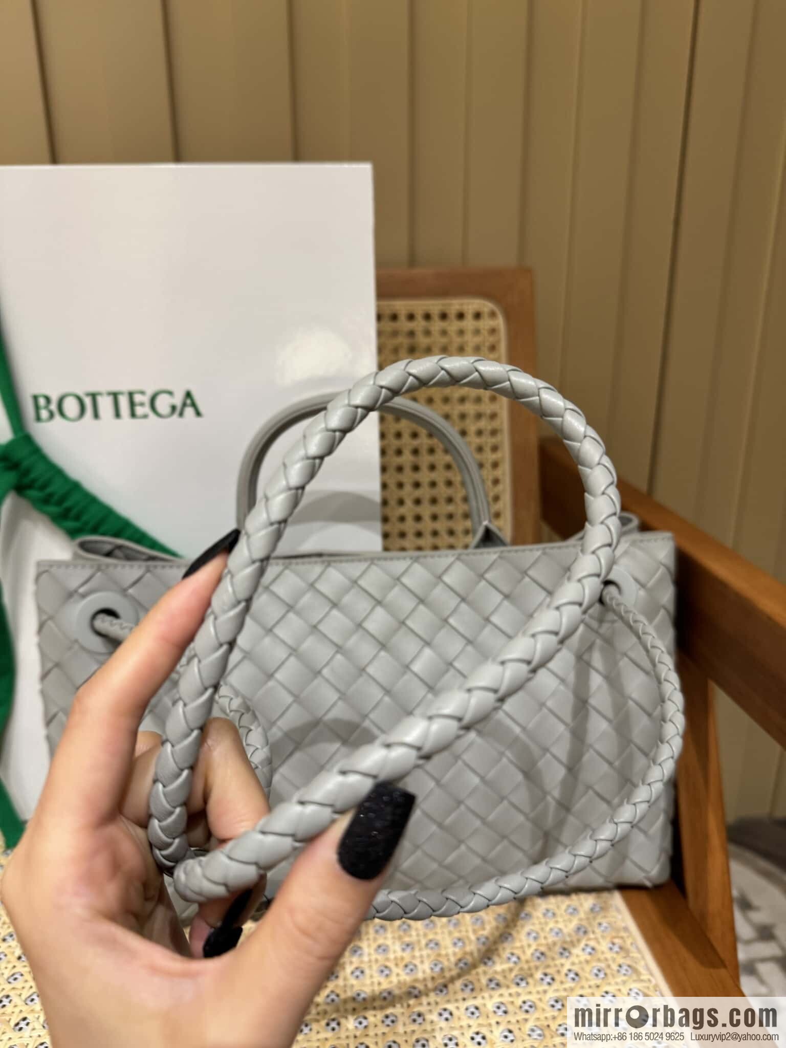 BV Small Horizontal Andiamond Handbag 766010 Silver Grey