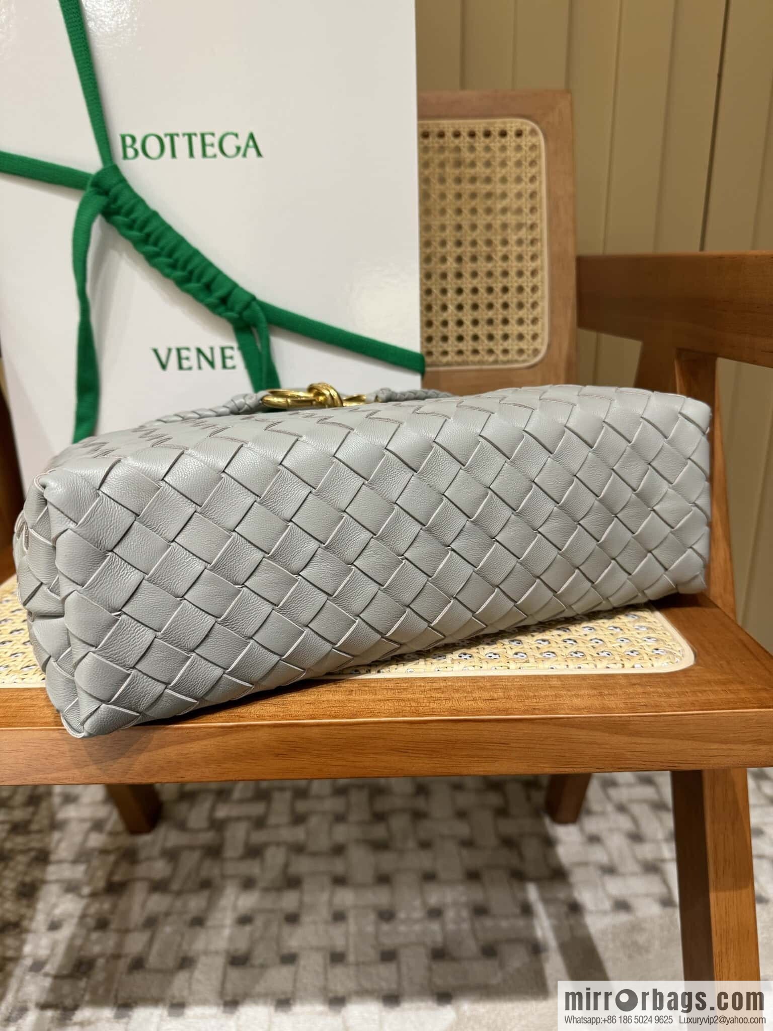 BV Small Horizontal Andiamond Handbag 766010 Silver Grey