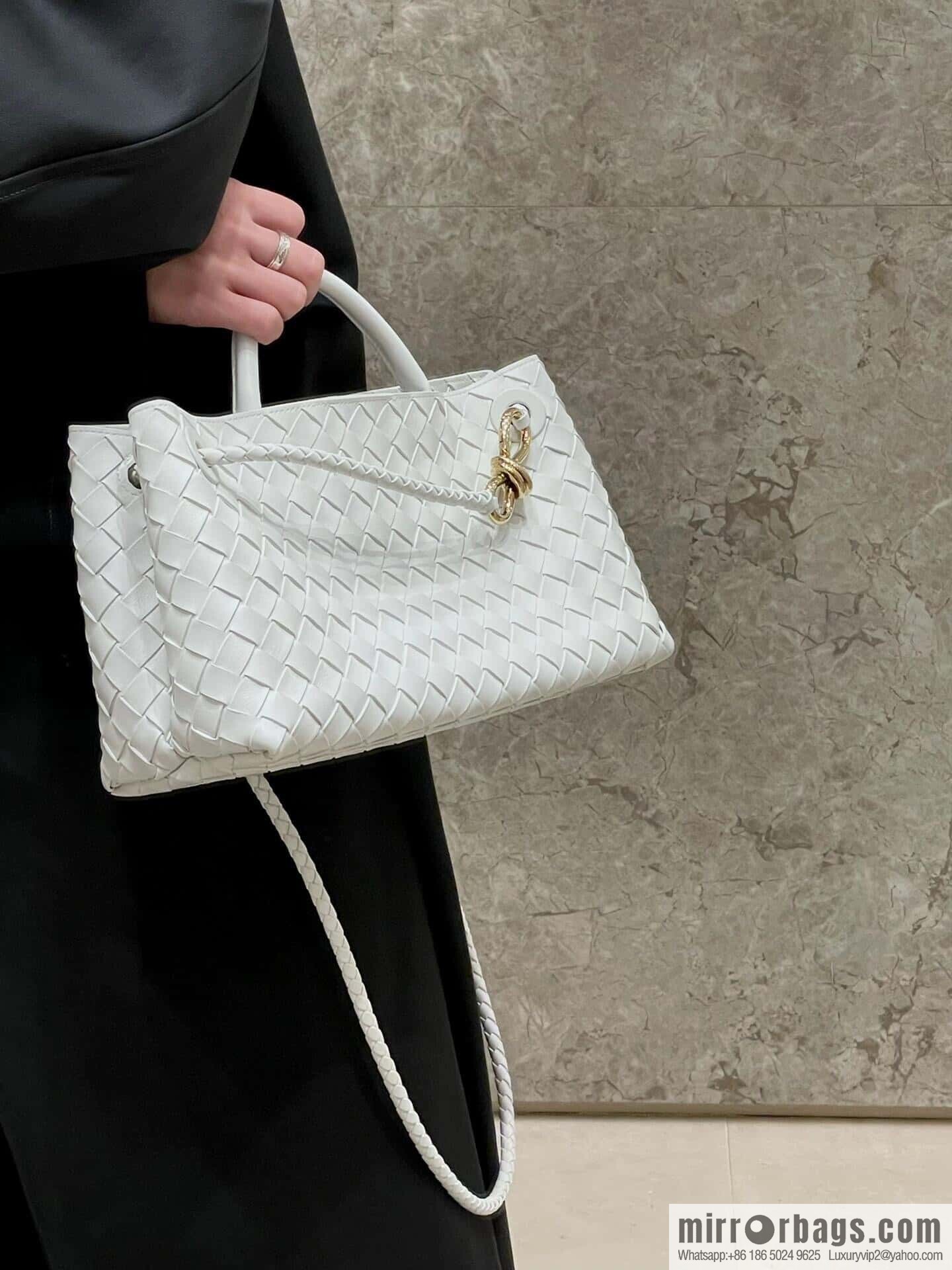 BV small horizontal Andiamond handbag 766010 white