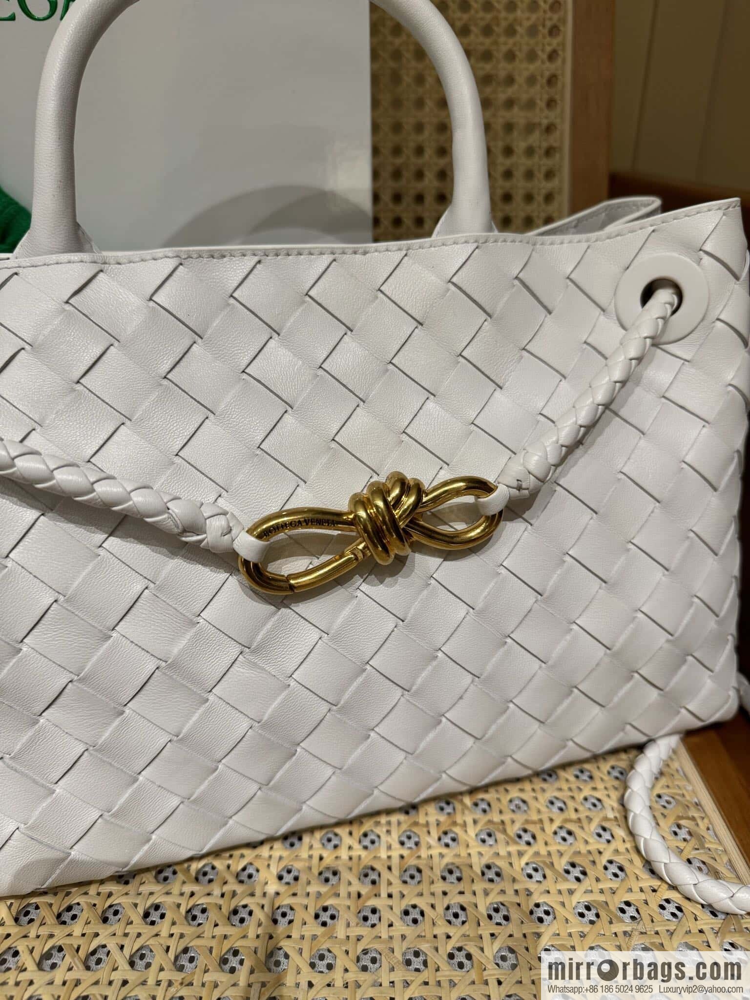 BV small horizontal Andiamond handbag 766010 white