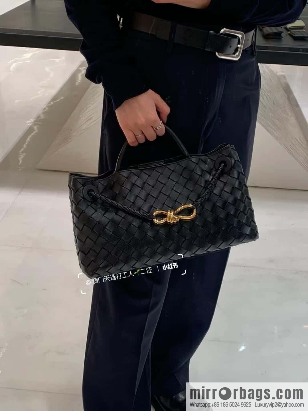 BV Small Horizontal Andiamond Handbag 766010 Black