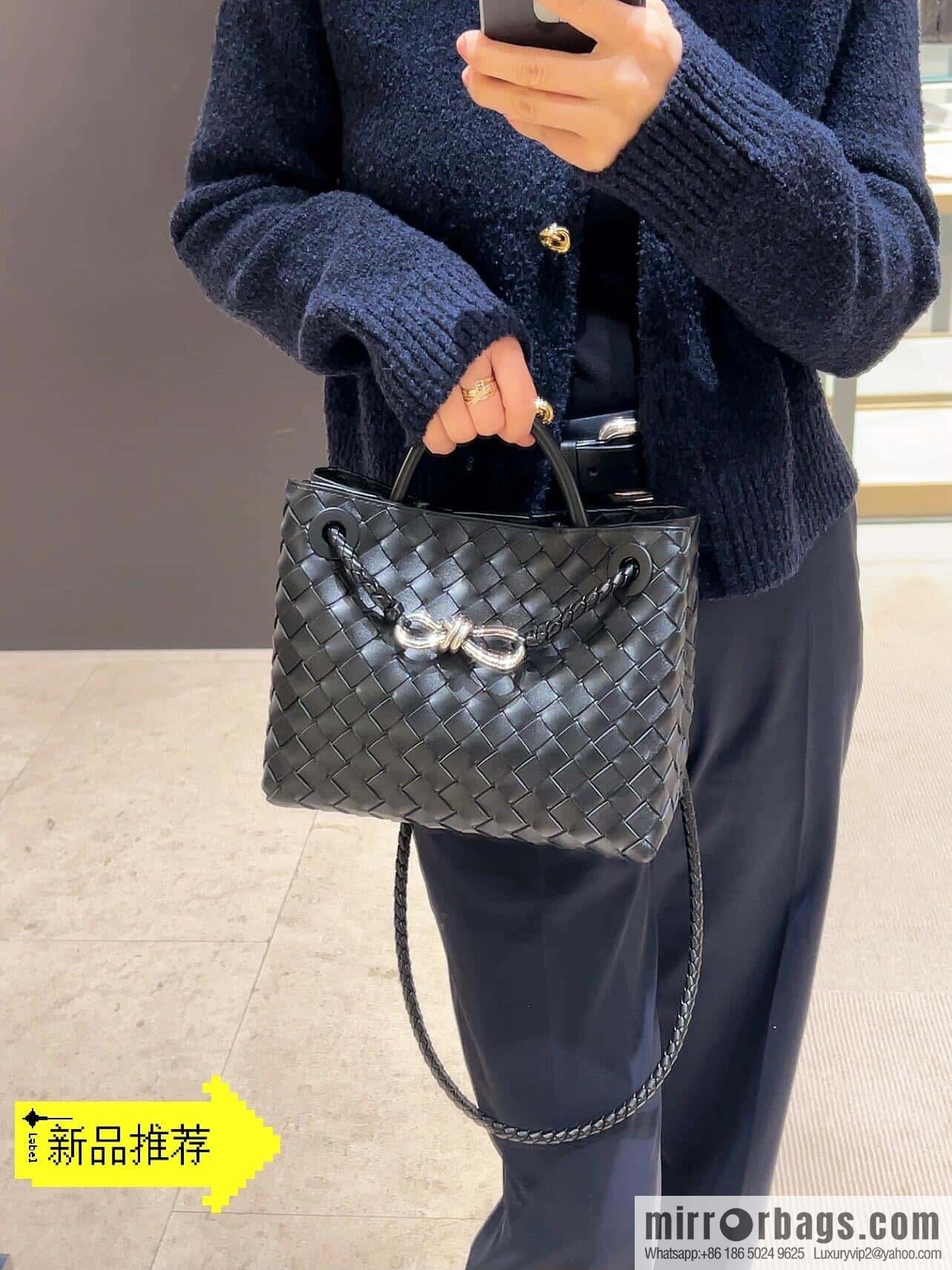 BV 🆕 small Andiamo handbag 766014 black with silver buckle🆕