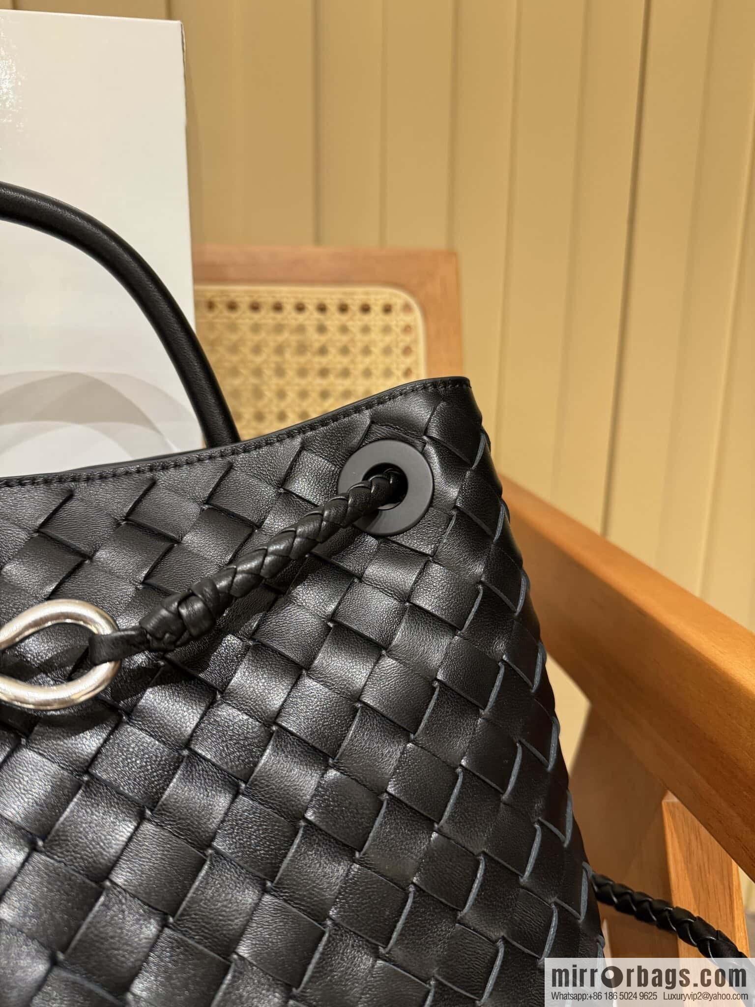 BV 🆕 Medium Andiamo Handbag 766016 Black with Silver Buckle🆕