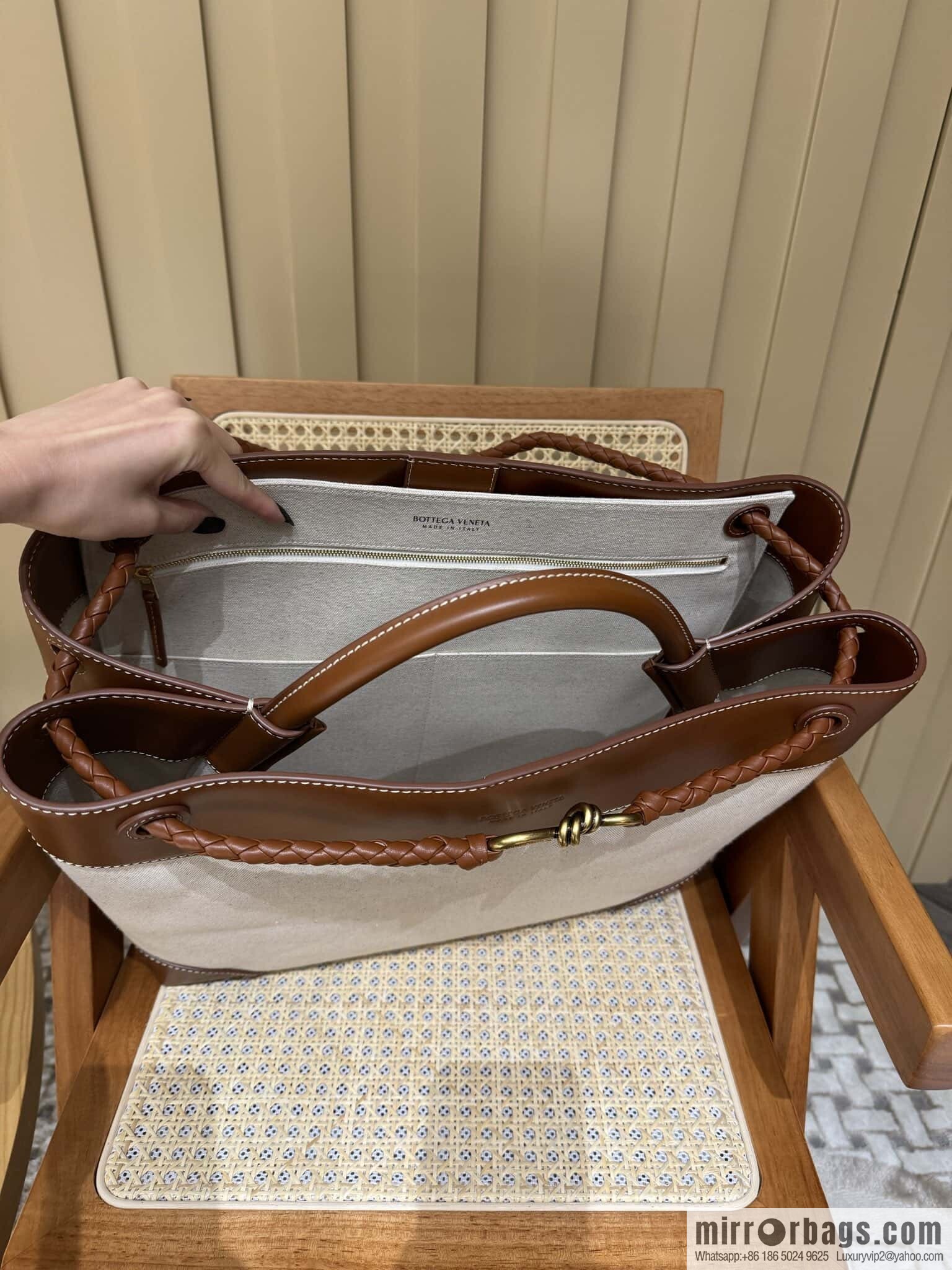 BV Large Andiamond Handbag 786194 Caramel Patchwork