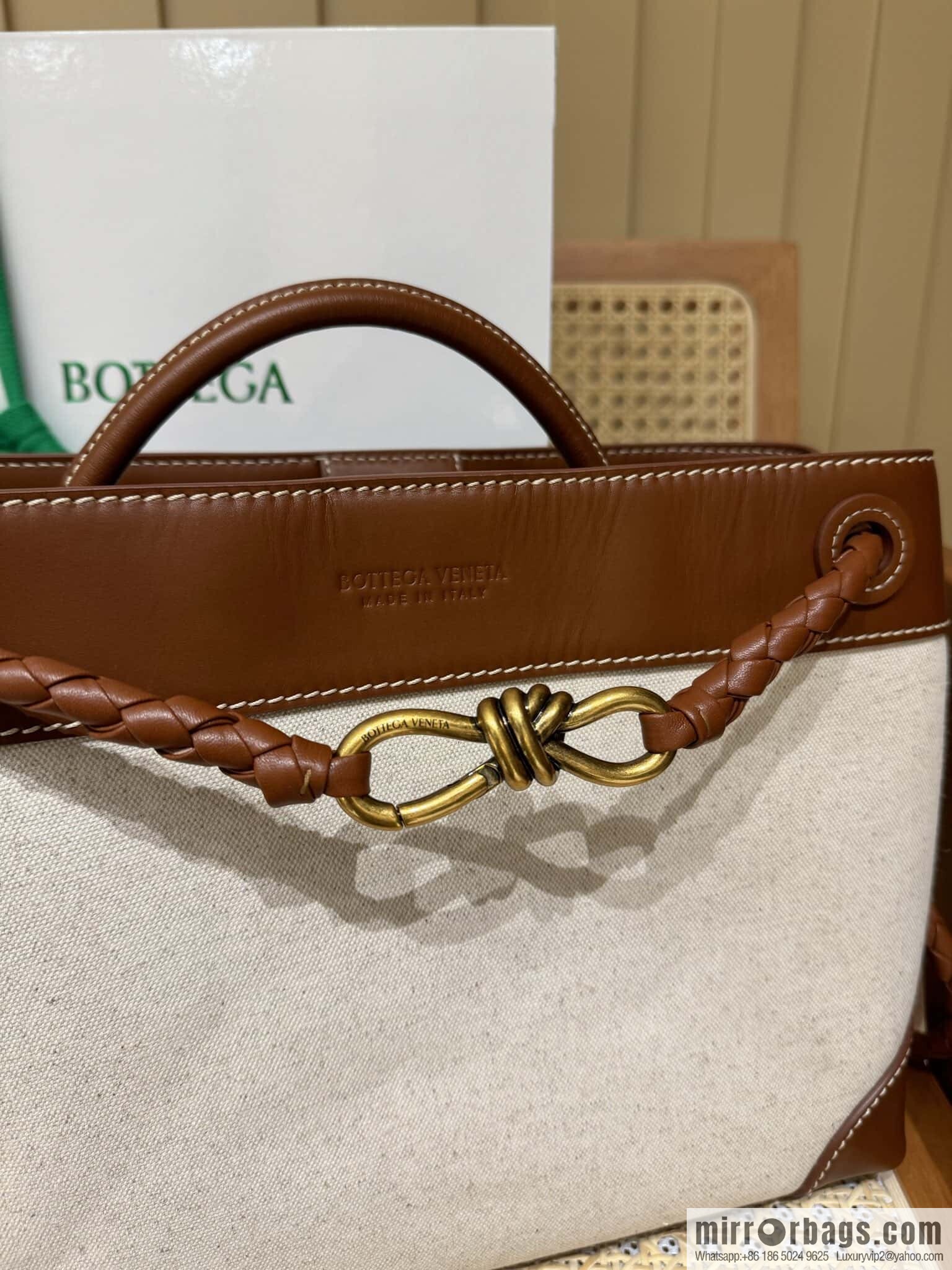BV Medium Andiamond Handbag 766016 Caramel Patchwork