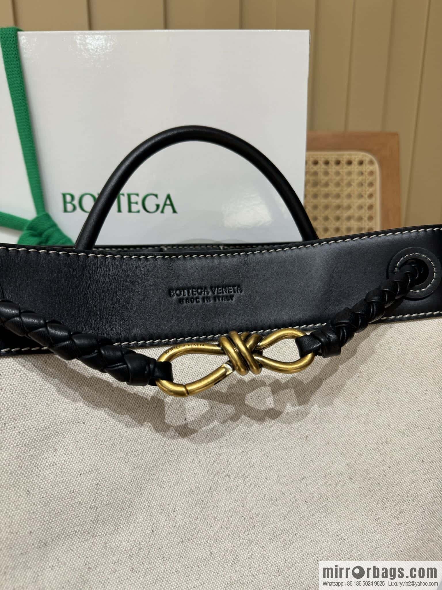 BV Medium Andiamond Handbag 766016 Black Patchwork