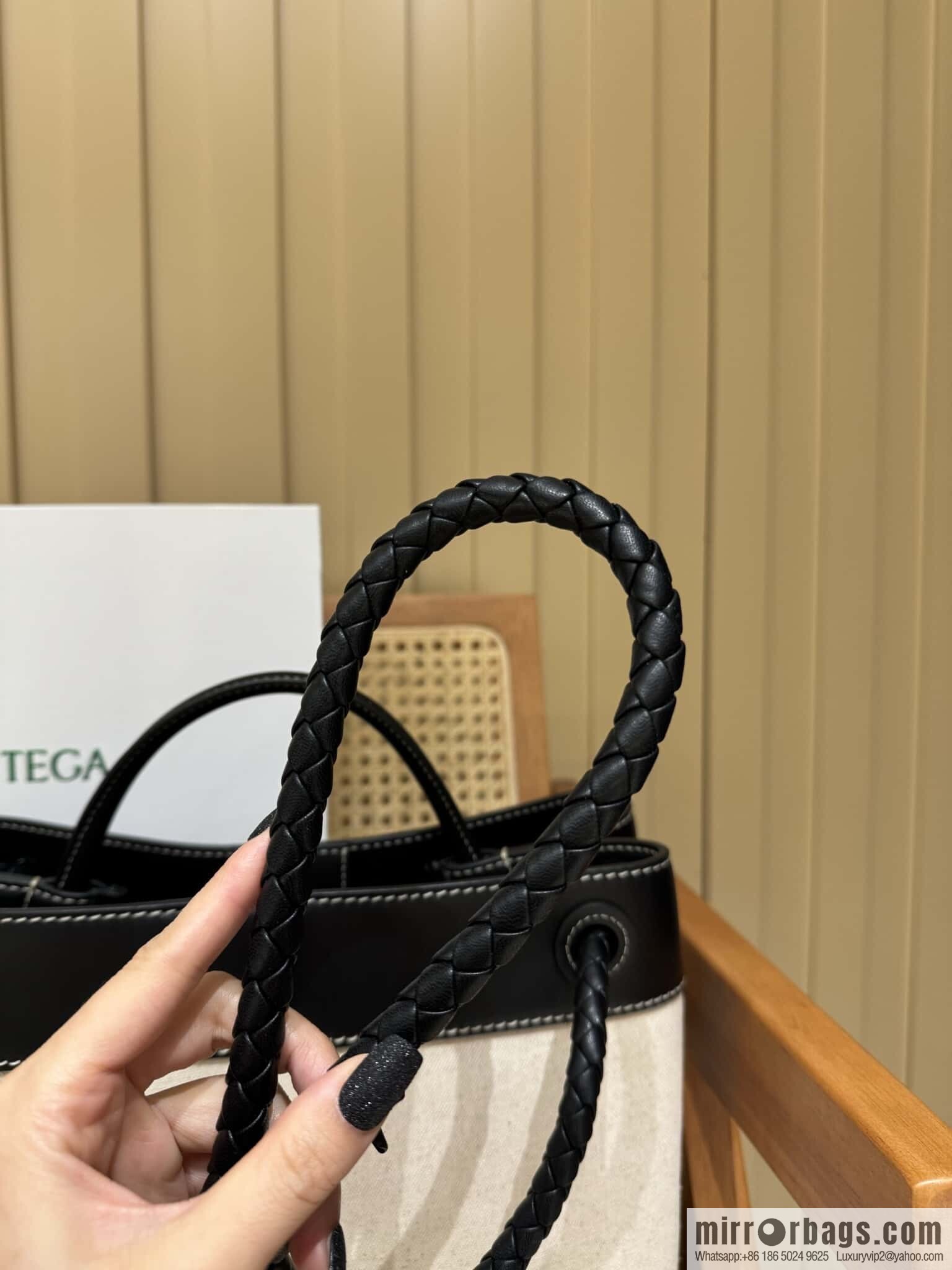 BV Medium Andiamond Handbag 766016 Black Patchwork