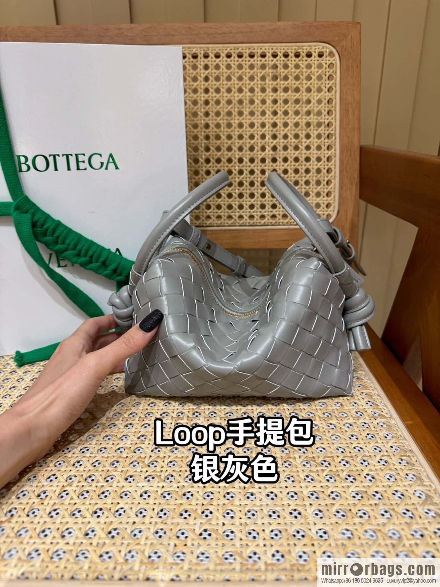 BV Loop Handbag 796615 Silver Grey