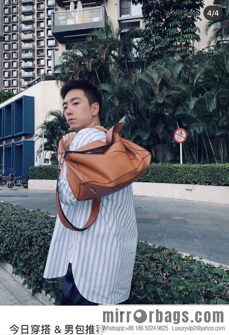 LOEWE 🎩 Mens Puzzle Large Geometric Bag 0159 Brown