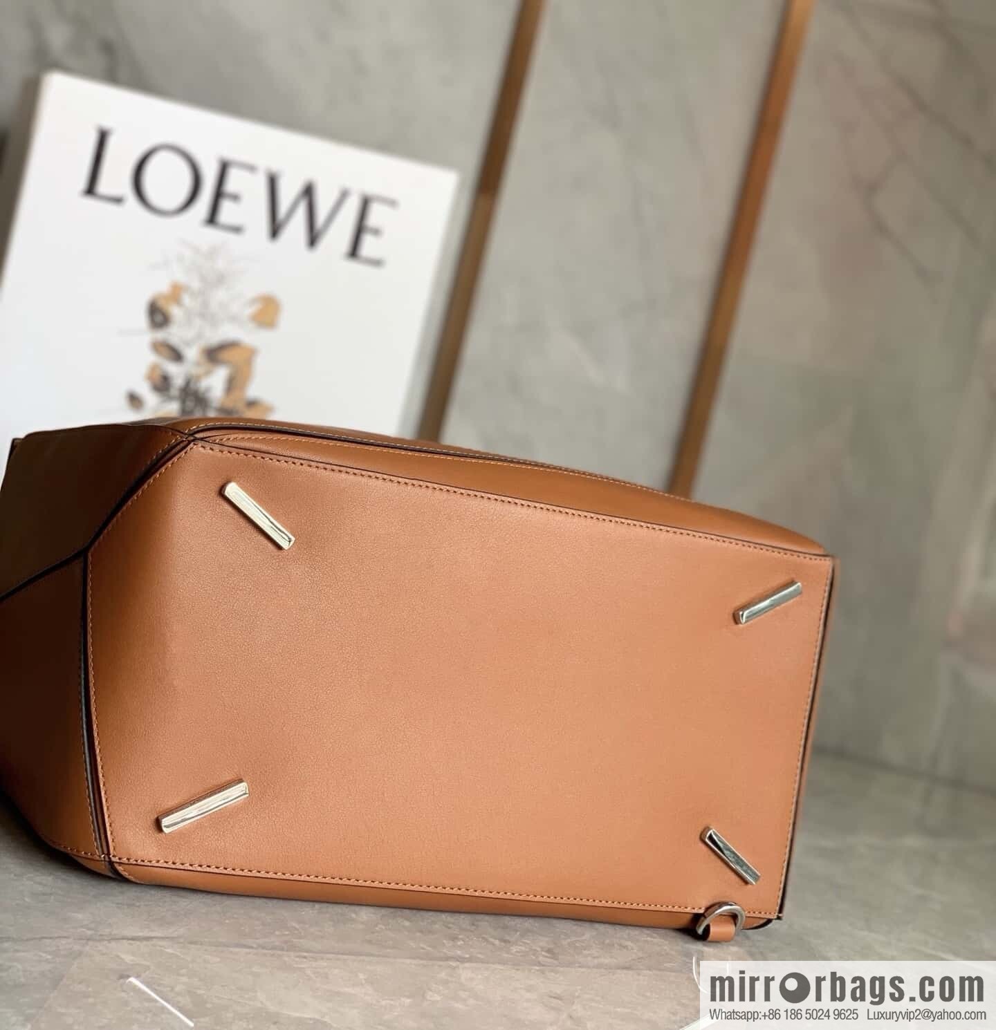 LOEWE 🎩 Mens Puzzle Large Geometric Bag 0159 Brown