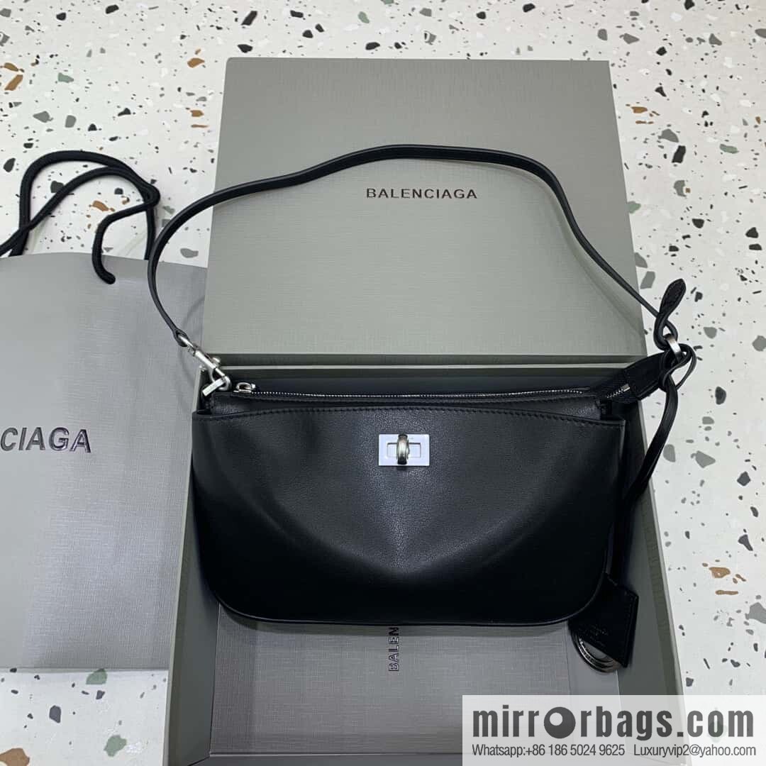 𝐁𝐚𝐥𝐞𝐧𝐜𝐢𝐚𝐠𝐚 𝐑𝐨𝐝𝐞𝐨 🖤🖤 814112 Black Silver Buckle