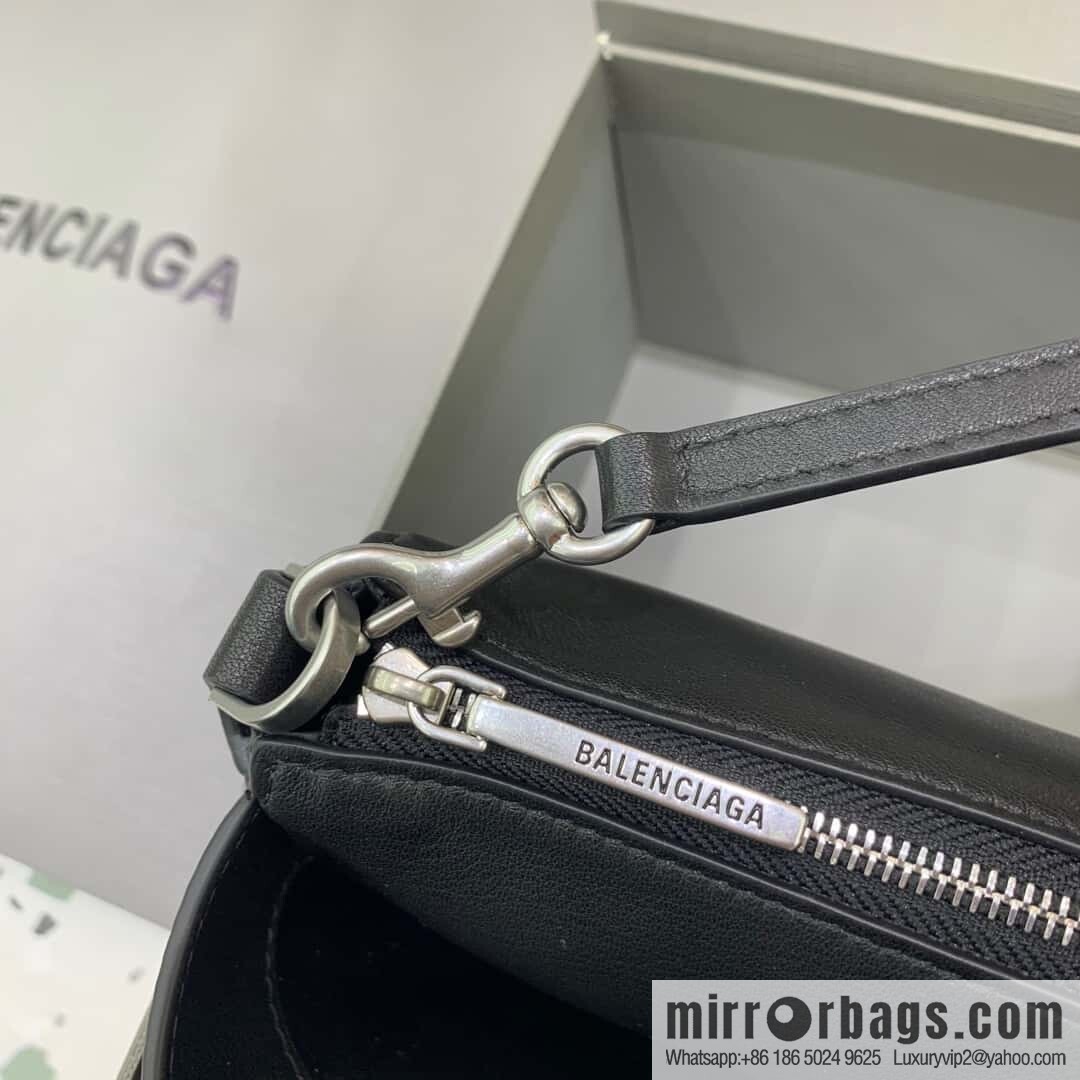 𝐁𝐚𝐥𝐞𝐧𝐜𝐢𝐚𝐠𝐚 𝐑𝐨𝐝𝐞𝐨 🖤🖤 814112 Black Silver Buckle