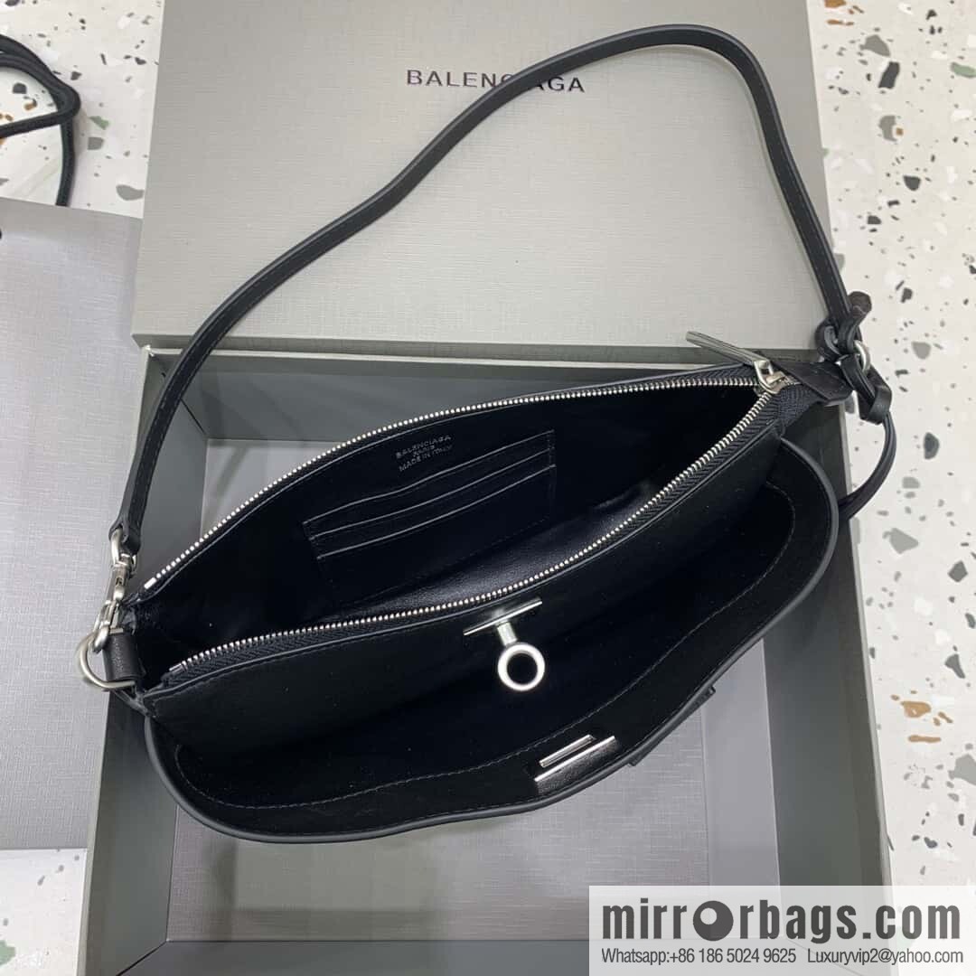 𝐁𝐚𝐥𝐞𝐧𝐜𝐢𝐚𝐠𝐚 𝐑𝐨𝐝𝐞𝐨 🖤🖤 814112 Black Silver Buckle