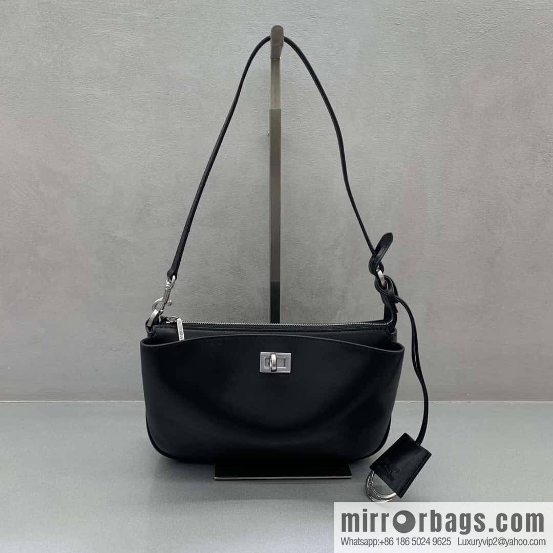 𝐁𝐚𝐥𝐞𝐧𝐜𝐢𝐚𝐠𝐚 𝐑𝐨𝐝𝐞𝐨 🖤🖤 814112 Black Silver Buckle
