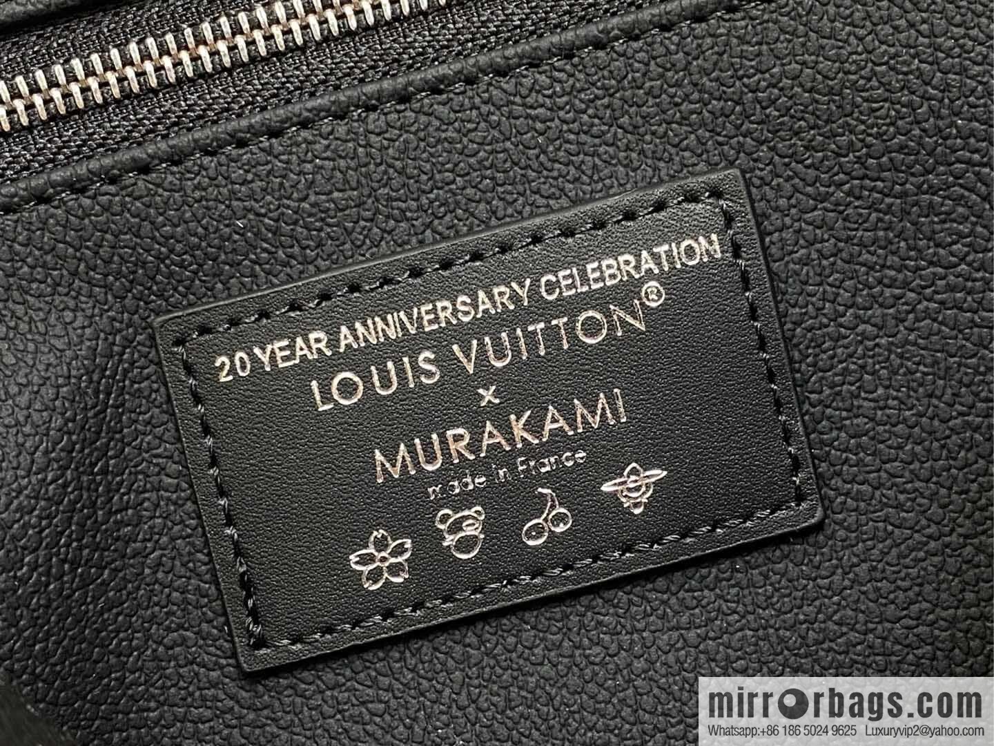 [Original single boutique] M13743 black color cosmetic bag series POCHETTE COSMÉTIQUE large cosmetic bag 2025 Murakami Takashi joint cooperation series (copy)