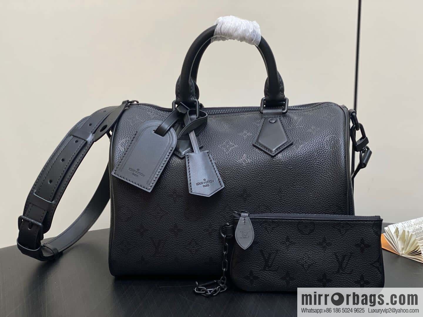 [Original order boutique] M21108 black full leather, pillow bag speedy series SPEEDY P9 BANDOULIZRE30 handbag