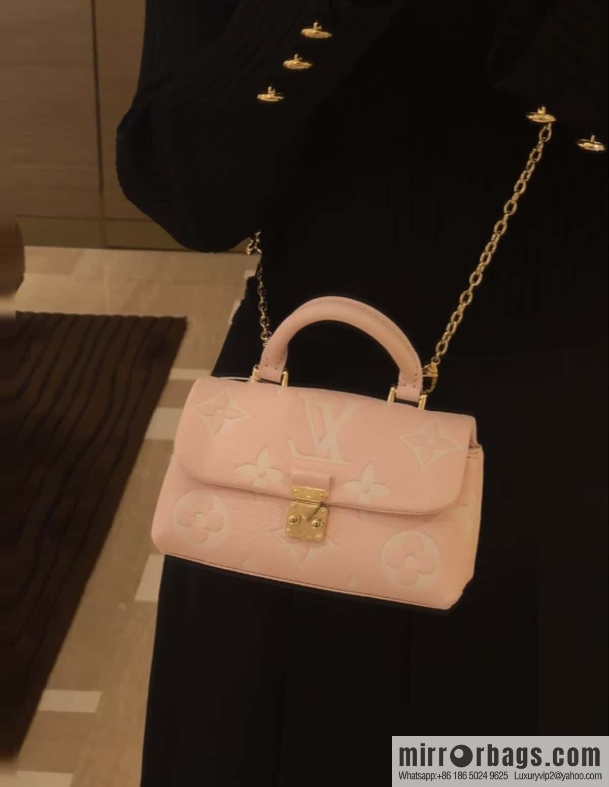 [Original order boutique] M12144 milkshake powder, full leather chain bag series M13796 This Nano Madeleine handbag