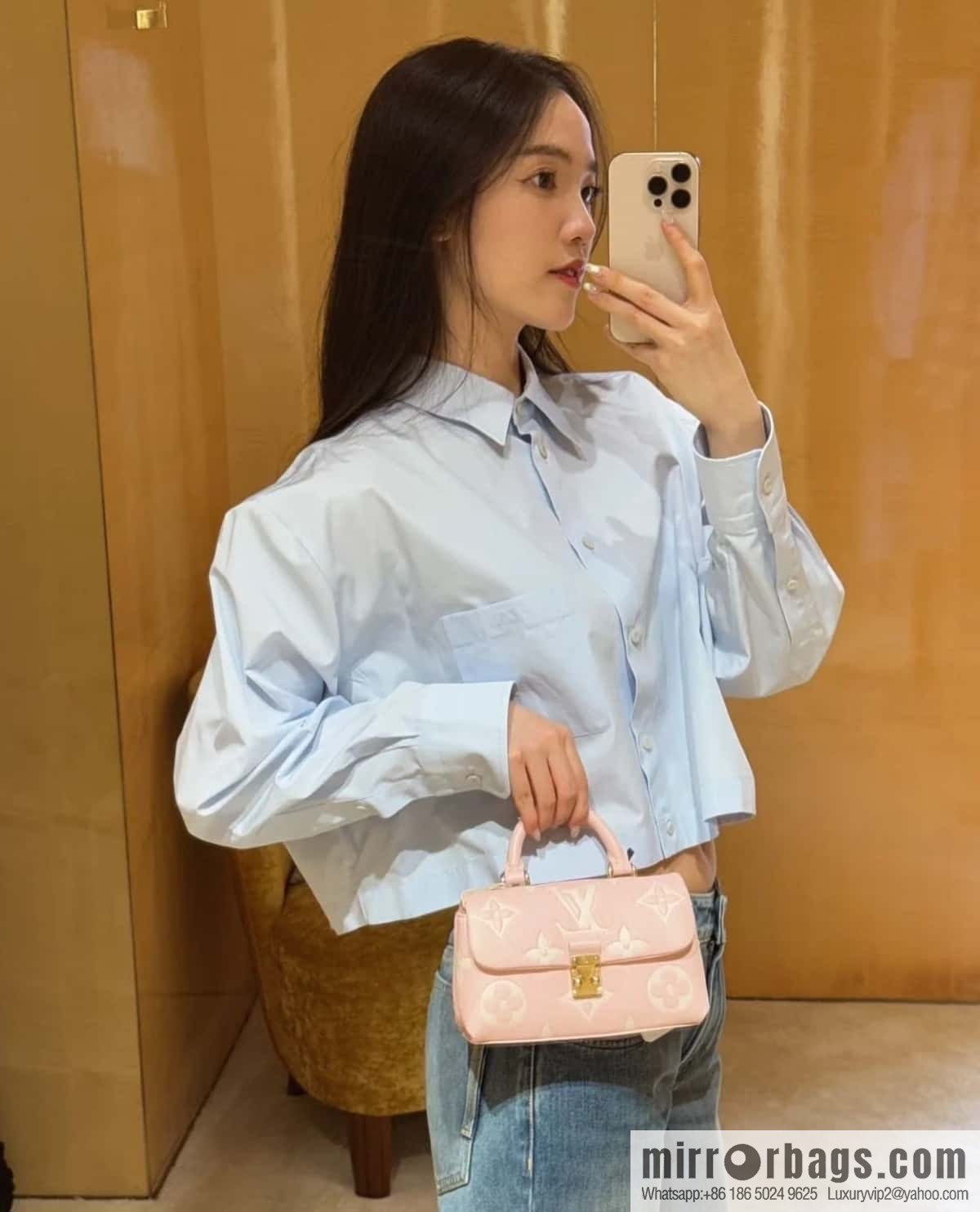 [Original order boutique] M12144 milkshake powder, full leather chain bag series M13796 This Nano Madeleine handbag