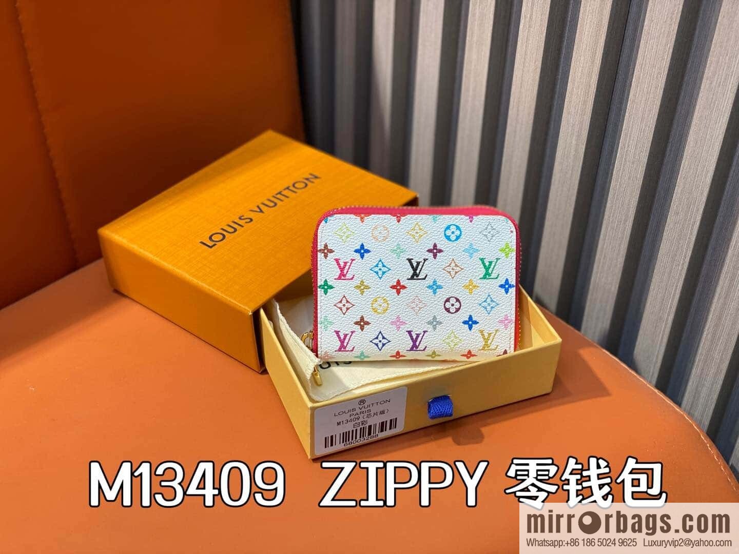 [Original order boutique] M13409 white color, single zipper short wallet series ZIPPY change bag