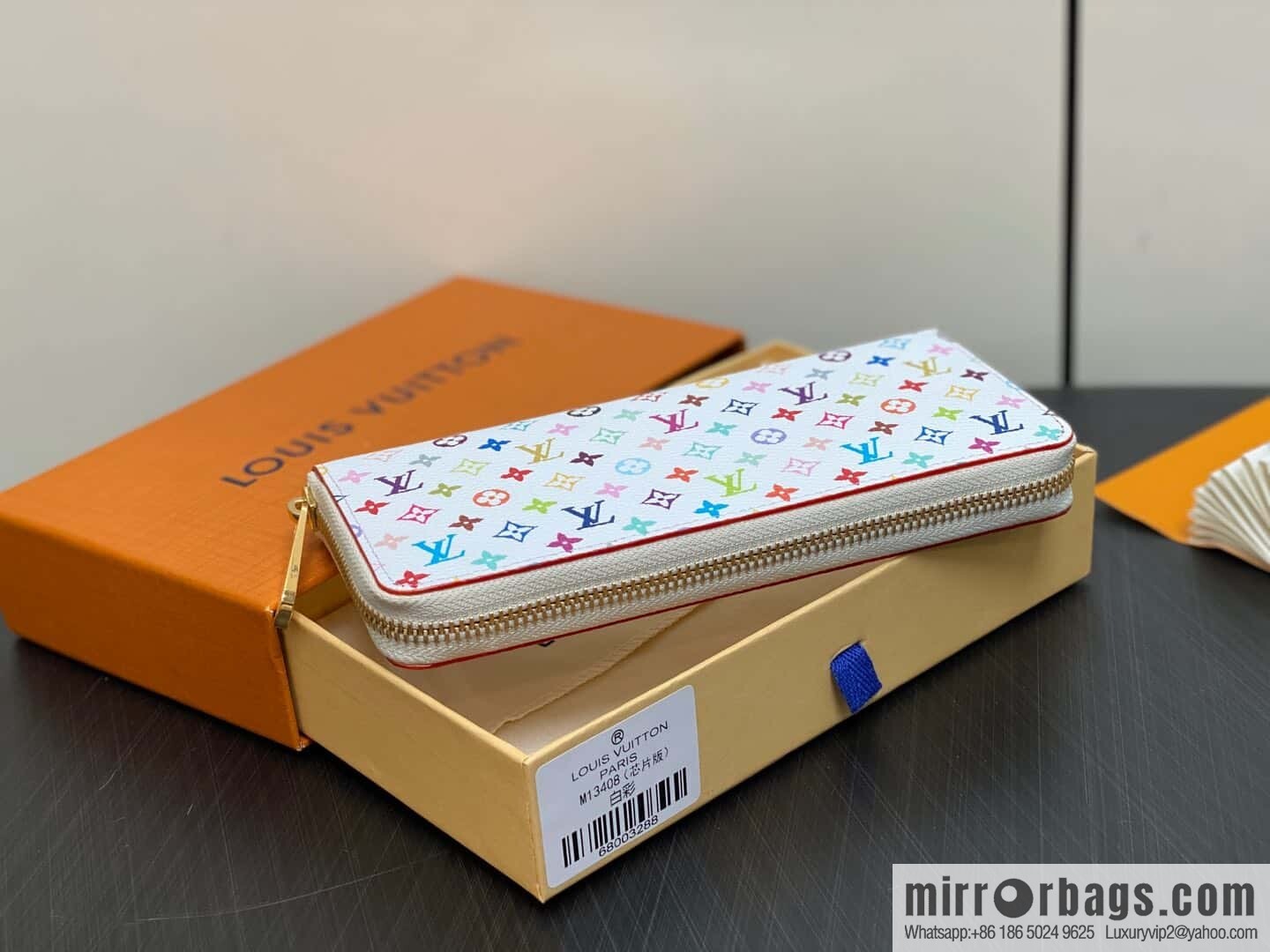 [Original single boutique] M13408 white color, single zipper wallet series Zippy zipper wallet