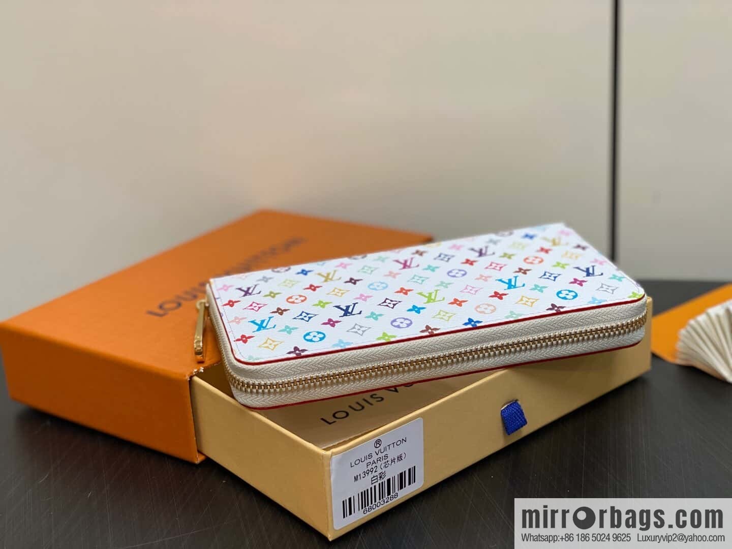 [Original single boutique] M13992 white color, single zipper wallet series Zippy zipper wallet