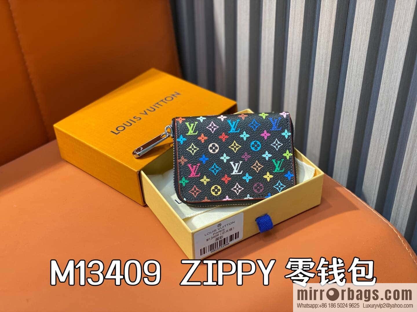 [Original order boutique] M13409 black color, single zipper short wallet series ZIPPY change bag
